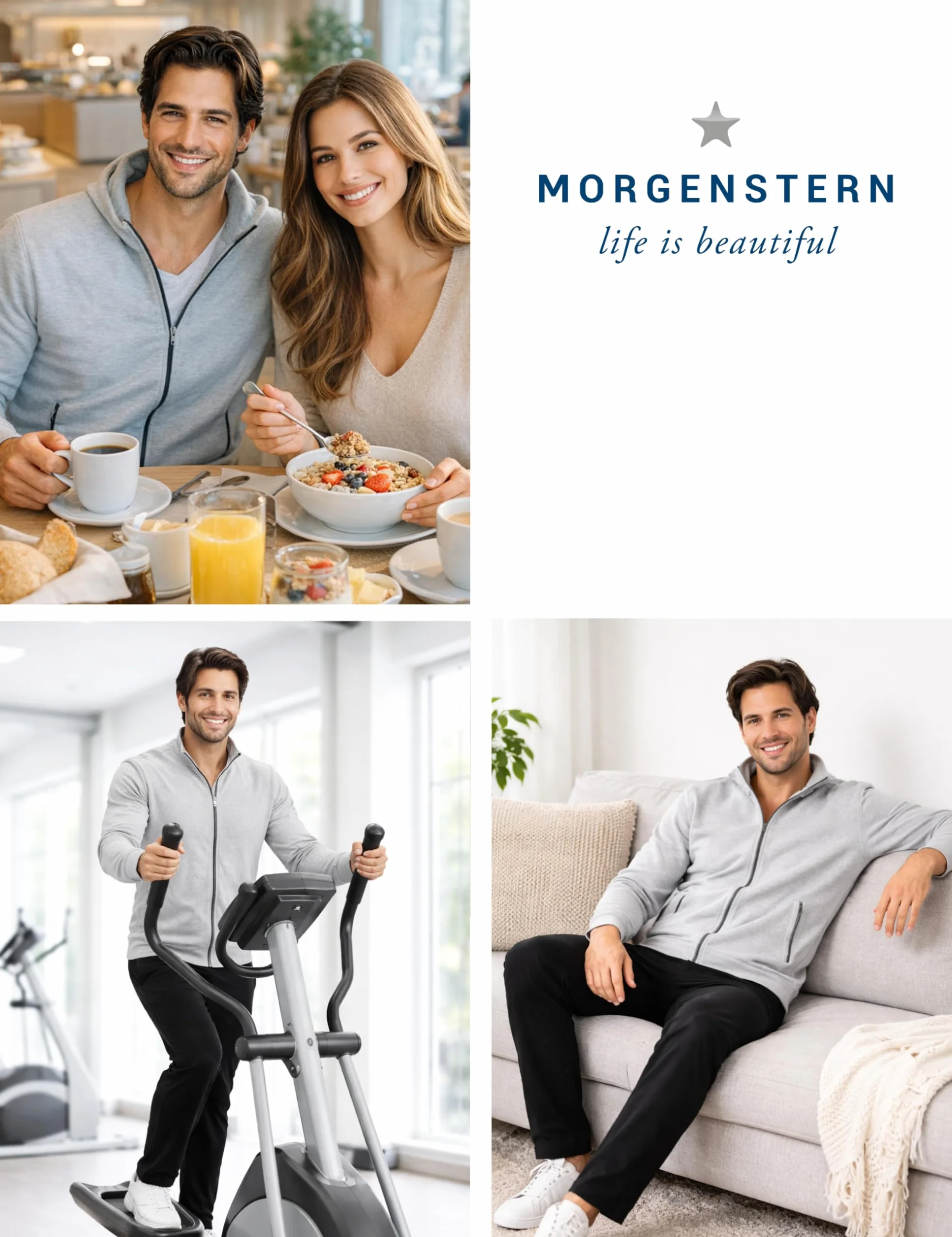 Morgenstern Męski dres domowy - dres treningowy - dres sportowy - bawełna - komplet