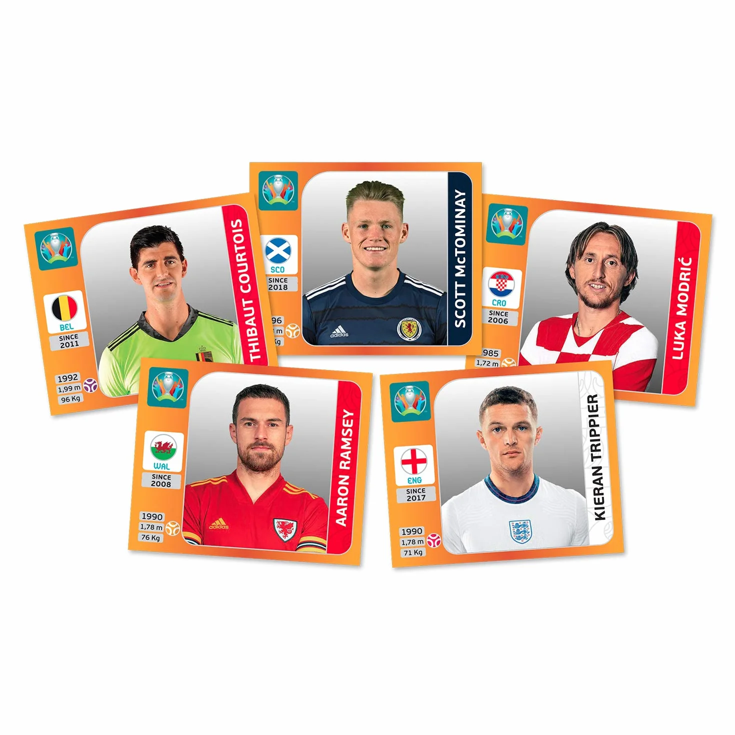 Euro 2020-UEFA Euro 2020 Naklejki 2021 Tournament Edition Boite 50 pochettes European Soccer International Cajita Koperty, Kolor Dynia (Panini Hiszpania 1)
