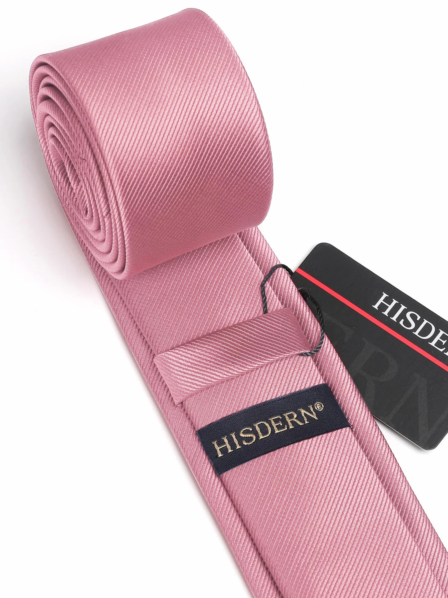 HISDERN Męski krawat, wąski, jednokolorowy, jedwabny krawat dla mężczyzn, klasyczny, formalny, elegancki krawat, na wesele, imprezę, biznesowy krawat, 6 cm
