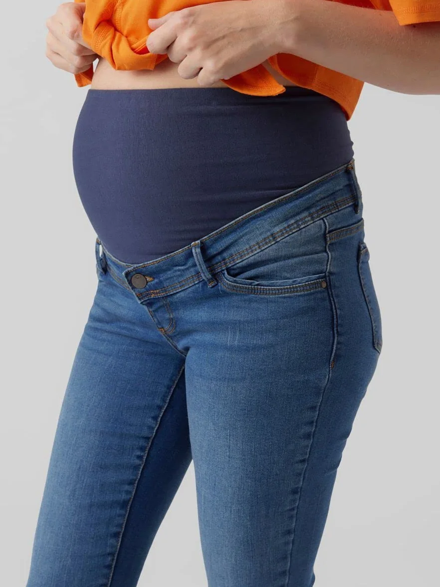 MAMALICIOUS Mlmila Slim Medium Blue Jeans A. Noos - spodnie jeansowe Kobiety