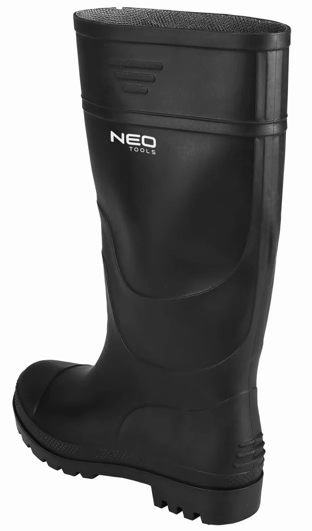 NEO TOOLS Gumowe kalosze 39 – buty gumowe, uniseks, wodoszczelne, przeciwdeszczowe, buty ogrodowe, oddychające, czarne, rozm. 39-46