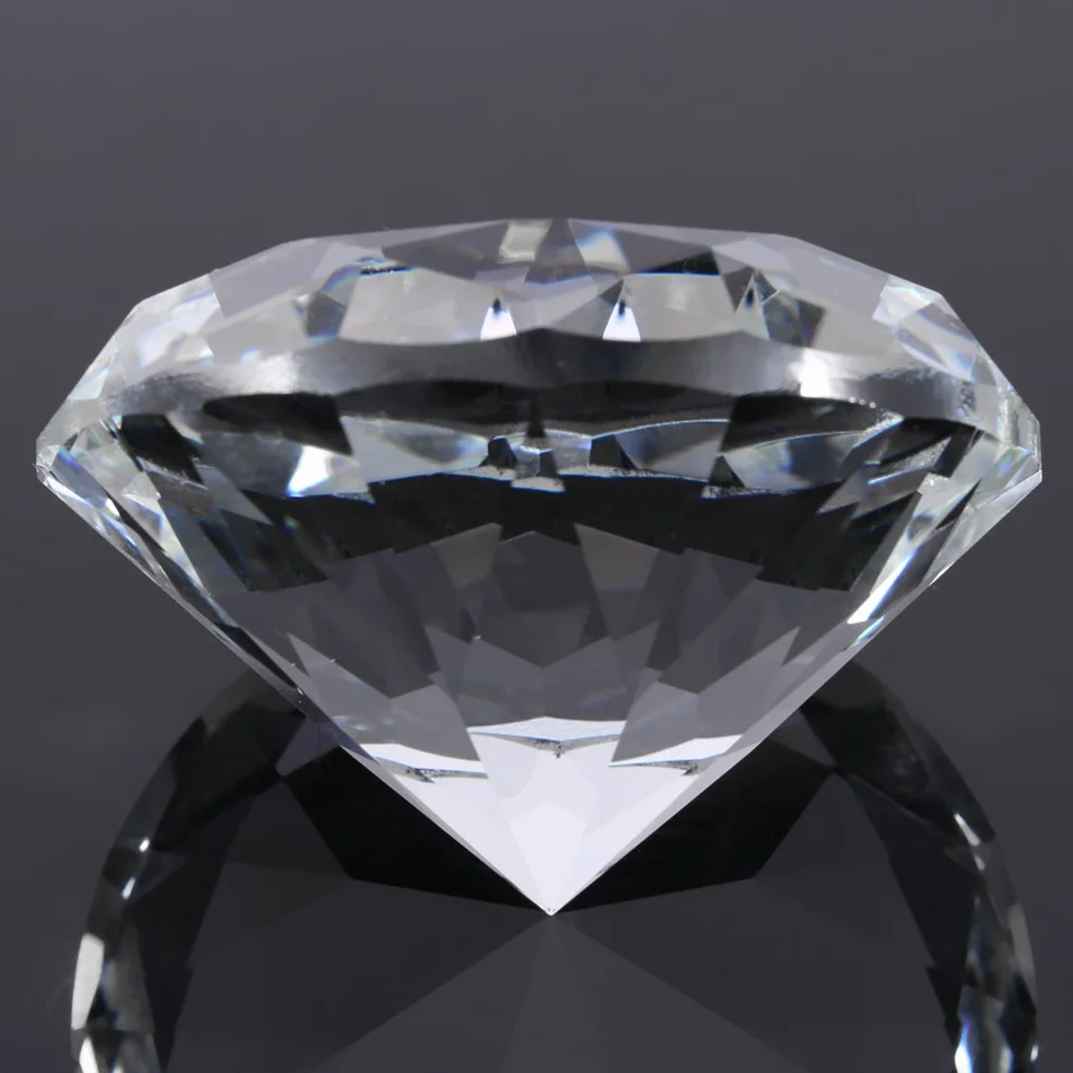 Kamień z syntetycznego diamentu o średnicy 60 mm, okrągły diament cięty maszynowo, duża biżuteria ze sztucznego kryształu z przezroczystego szkła Rhinestone