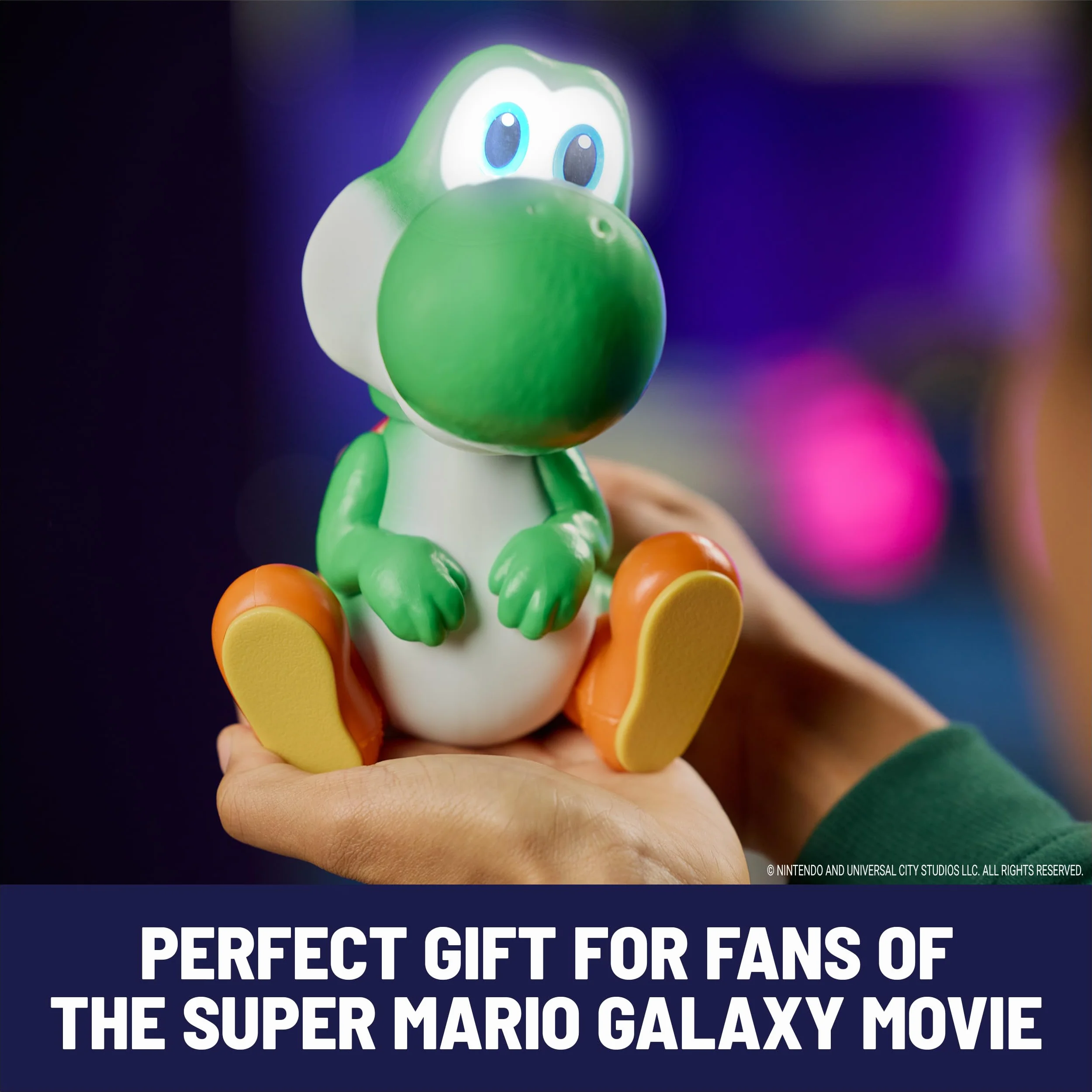 Hatchin' Yoshi from The Super Mario Galaxy Movie, interactive Yoshi Egg Action Figure with Sounds, Ages 4 & Up, Batteries included