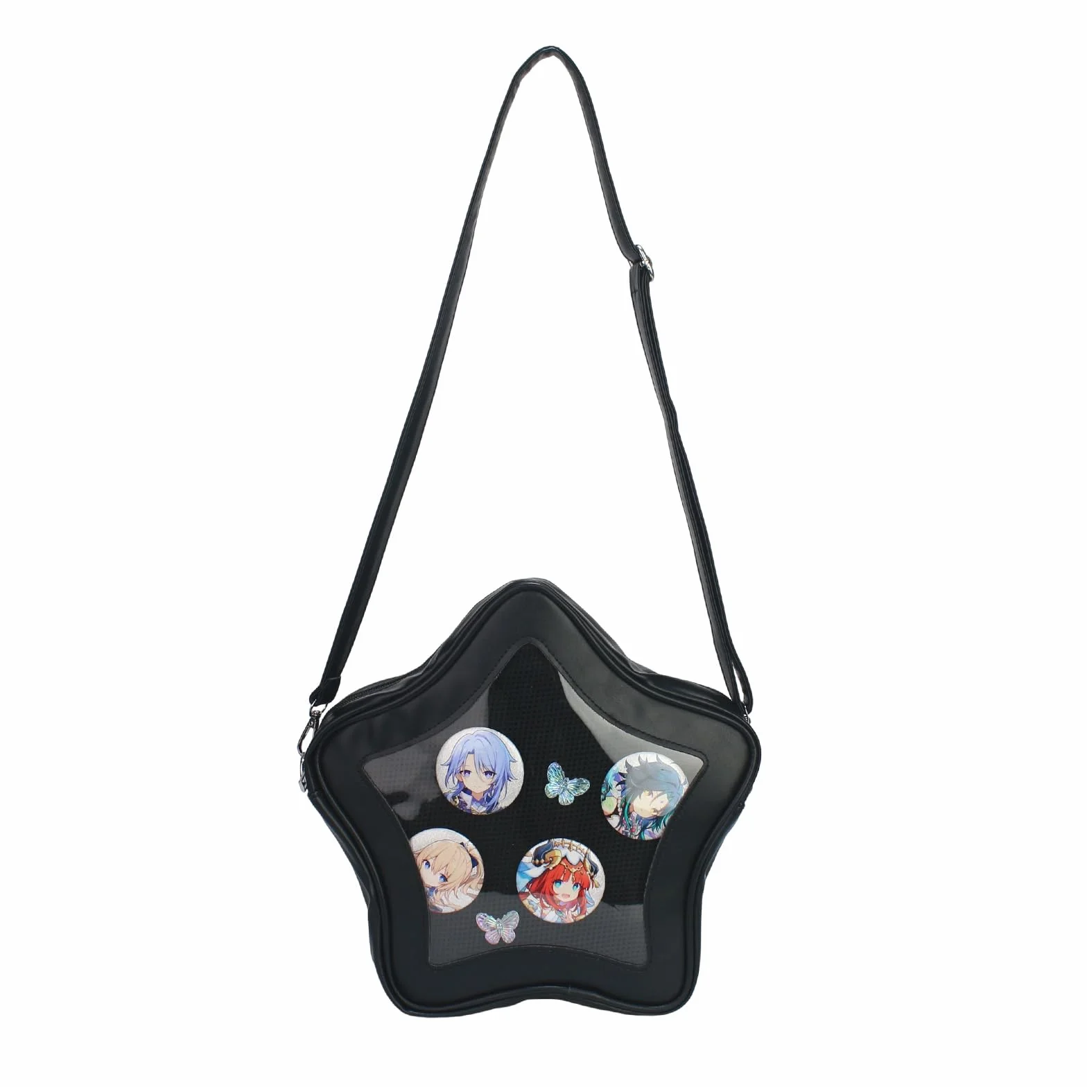 Ita Bag w kształcie gwiazdy z przypinkami, torba na ramię Y2K, estetyka, urocza torebka z wkładką