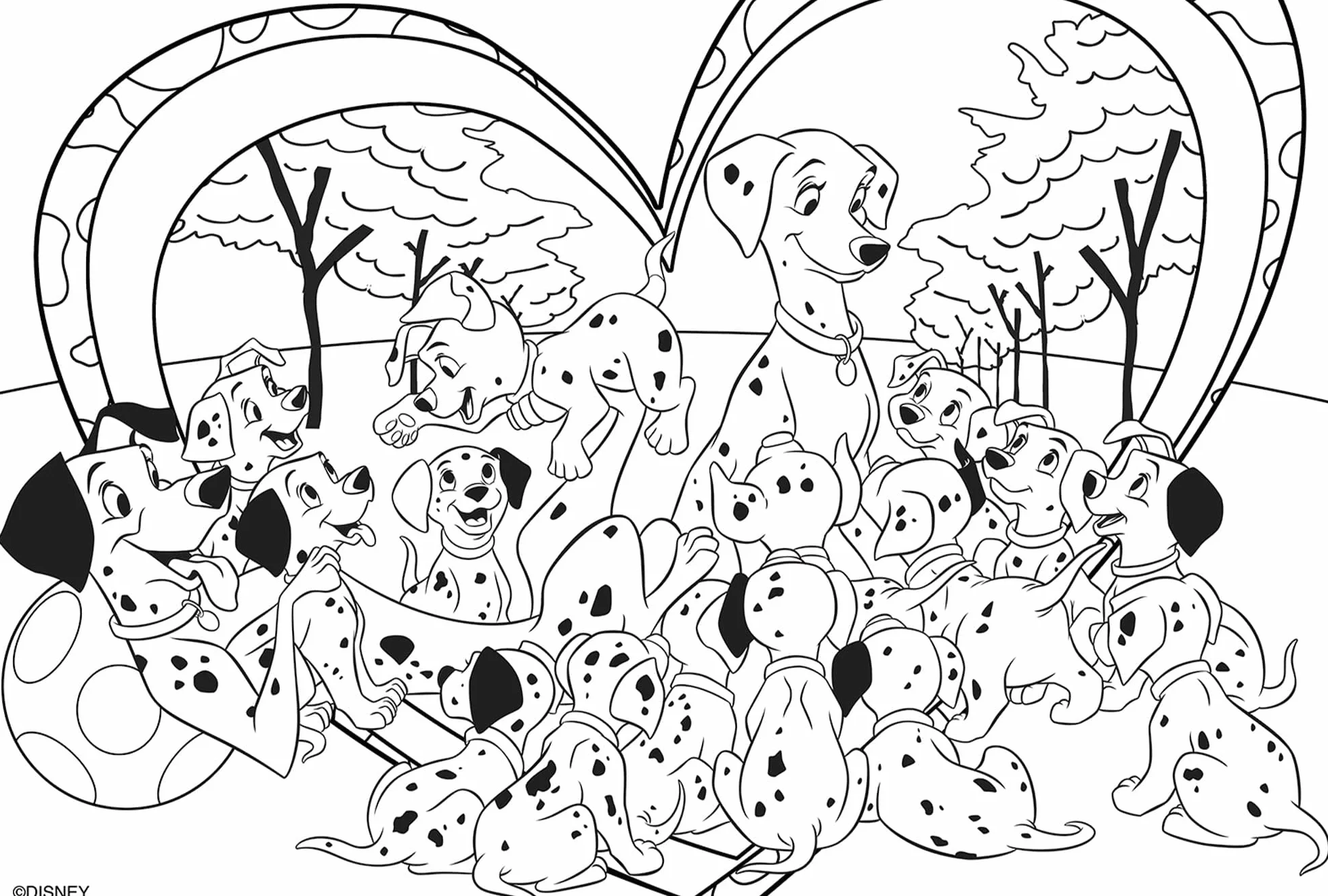 Lisciani Puzzle Maxi Floor para niños de 24 piezas 2 en 1, Doble Cara con reverso para colorear - Disney 101 Dálmatas 86641