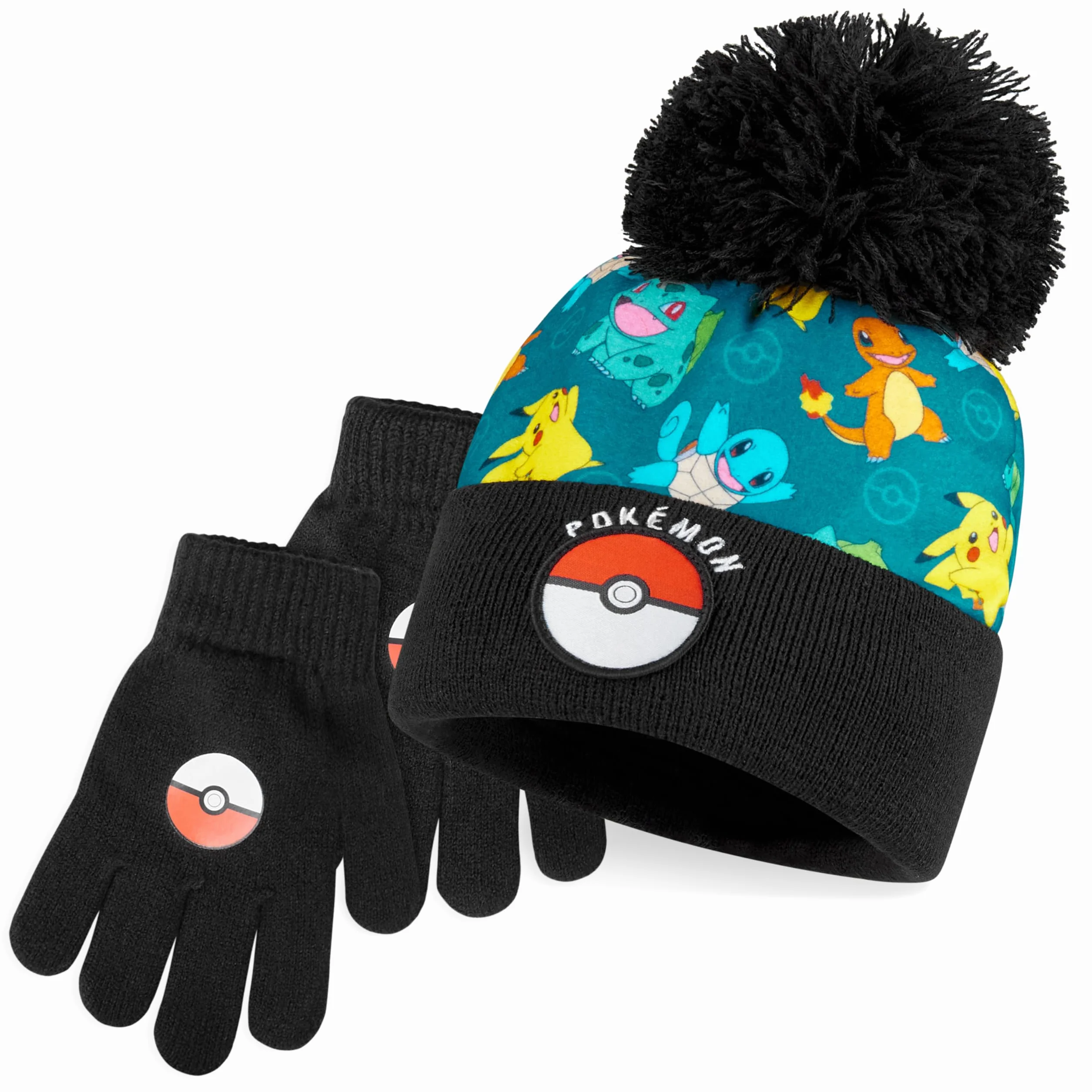 Pokémon Pokemon Aop Beanie i zestaw rękawiczek Jeden Rozmiar Wielobarwność