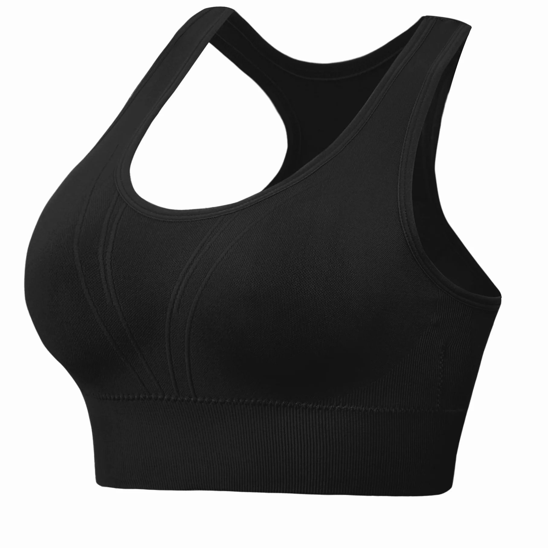 Litherday Damski biustonosz sportowy push-up - biustonosz bez fiszbin z wyjmowanymi wkładkami, do jogi, fitnessu i biegania