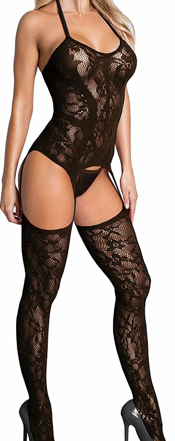 Bommi Fairy Damska bielizna erotyczna, koronkowa bielizna miś, podwiązki, bielizna nocna, koszula nocna, kantar sling bielizna, przezroczysta bielizna babydoll z paskiem do pończoch