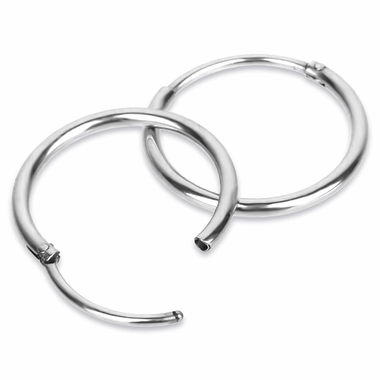 Tucnoeu 1 para męskich kolczyków ze stali chirurgicznej, kolczyki kreolskie ze stali nierdzewnej, srebrne, 8 mm-12 mm