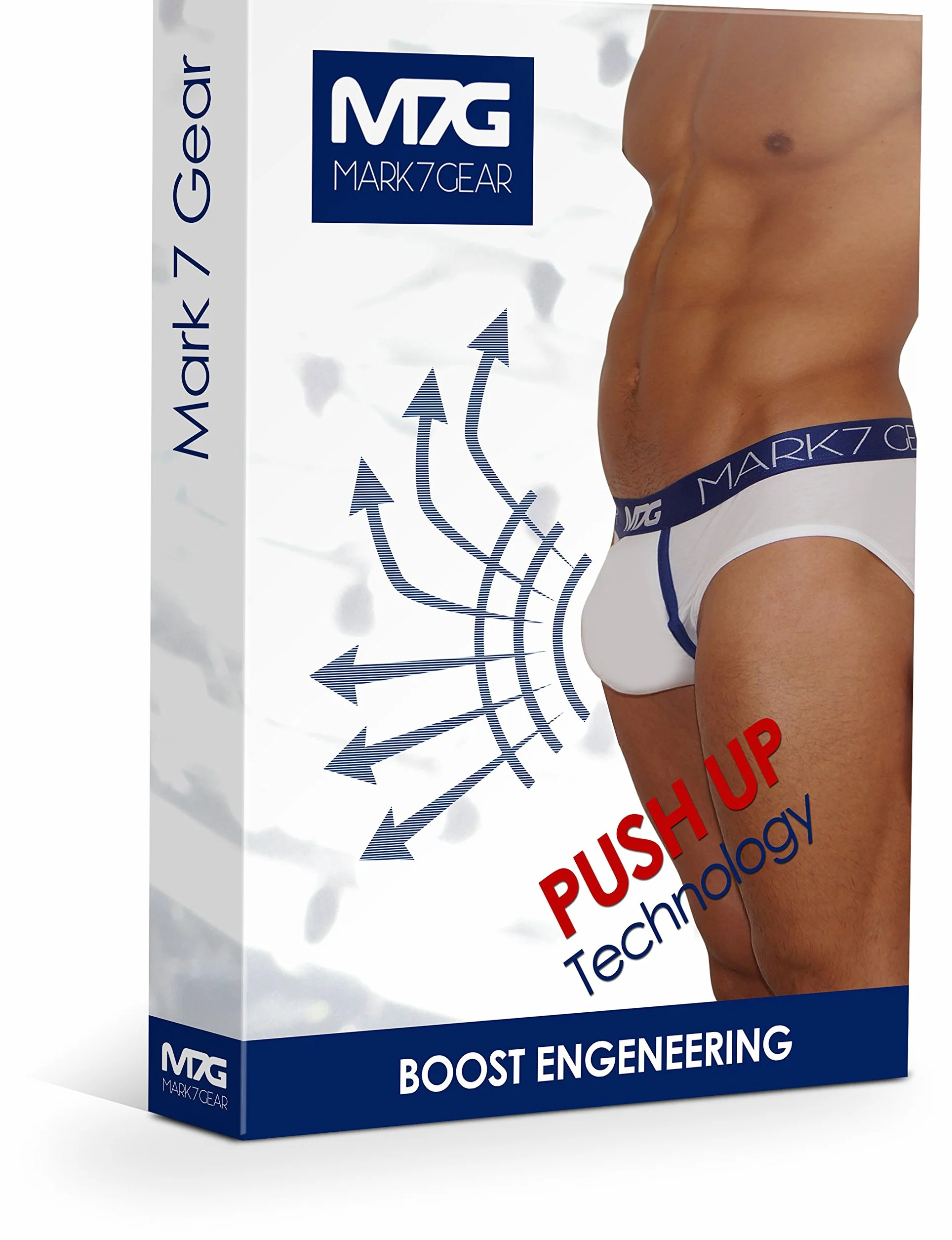Majtki męskie, slipy City - białe - z Boost Engeneering (Push-UP)