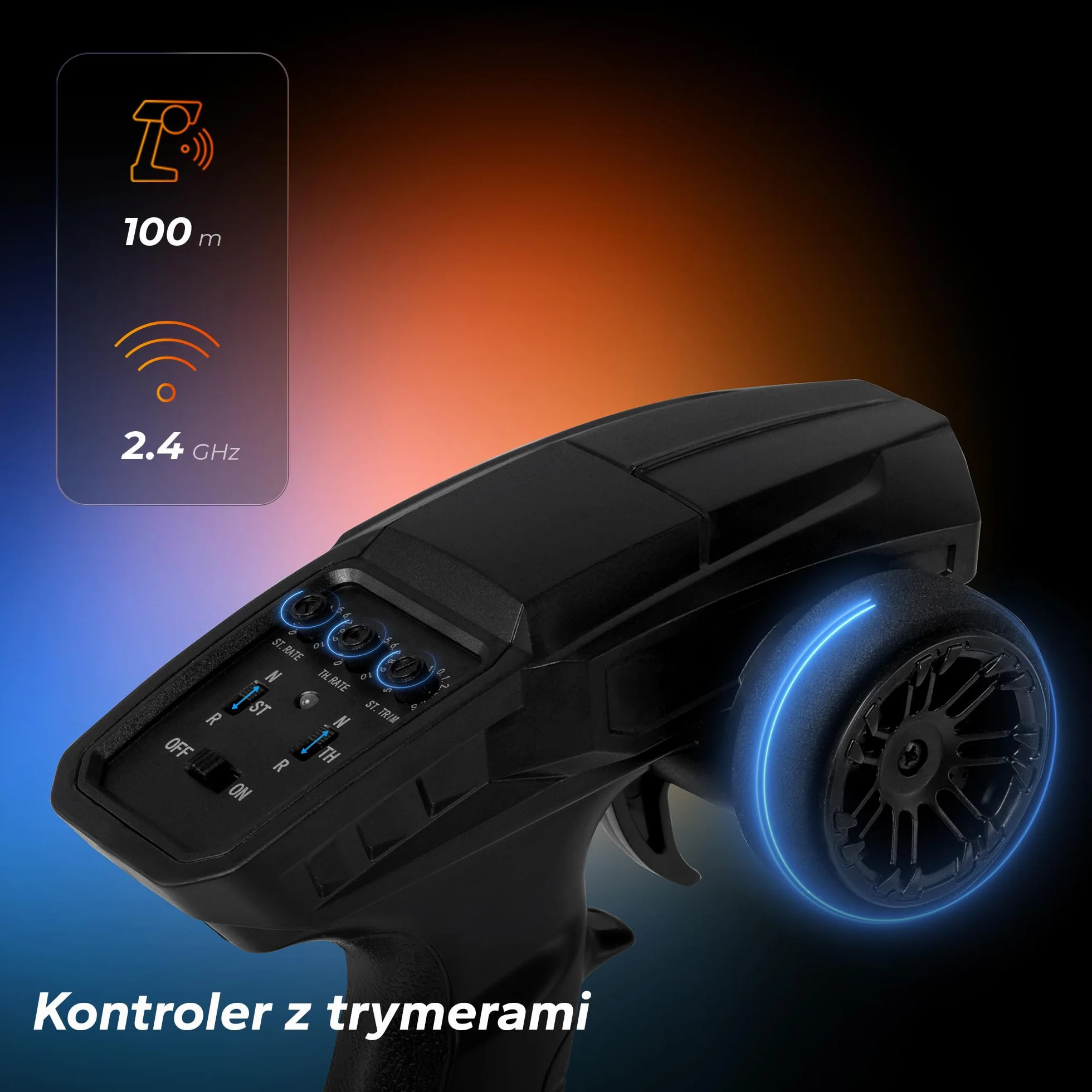 Samochód Zdalnie Sterowany OVERMAX X-Pace 4x4, Skala 1:18, Prędkość 45km/h, Zasięg 100m, Bateria Li-ion 850mAh, LED, Niezależne Zawieszenie, Wyczynowe Opony