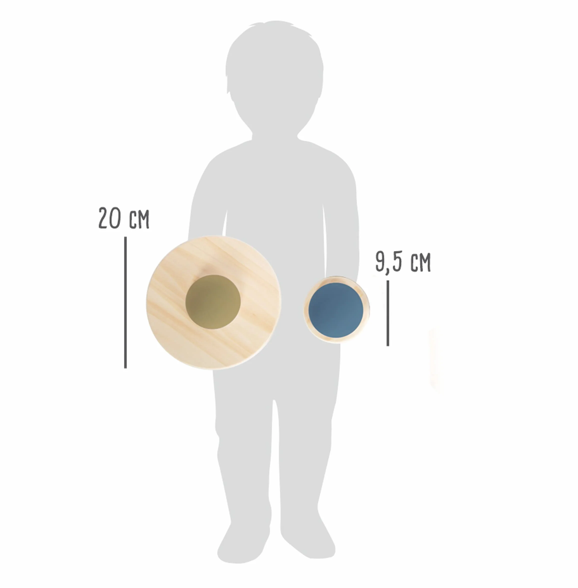 small foot 12242 "Przygodowe drewniane kamienie balansowe mogą być używane po obu stronach z antypoślizgową naklejką od 3 lat zabawek, wielokolorowe, duże