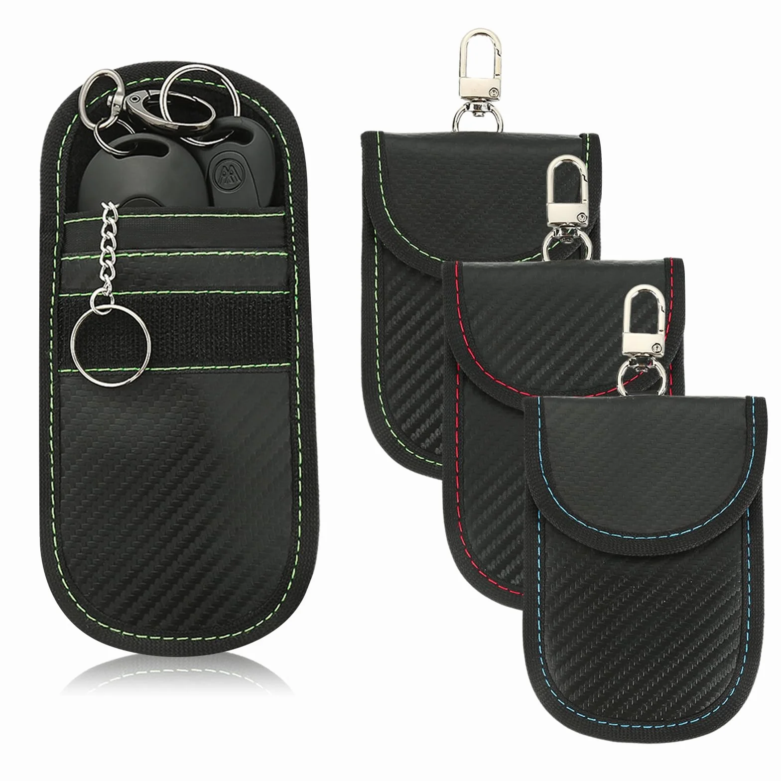 3 sztuki osłony na kluczyki samochodowe Keyless Go, ochrona przed kradzieżą RFID, klucze Keyless Go, osłona blokująca RFID, etui na kluczyki samochodowe, karty kredytowe, karty dostępu