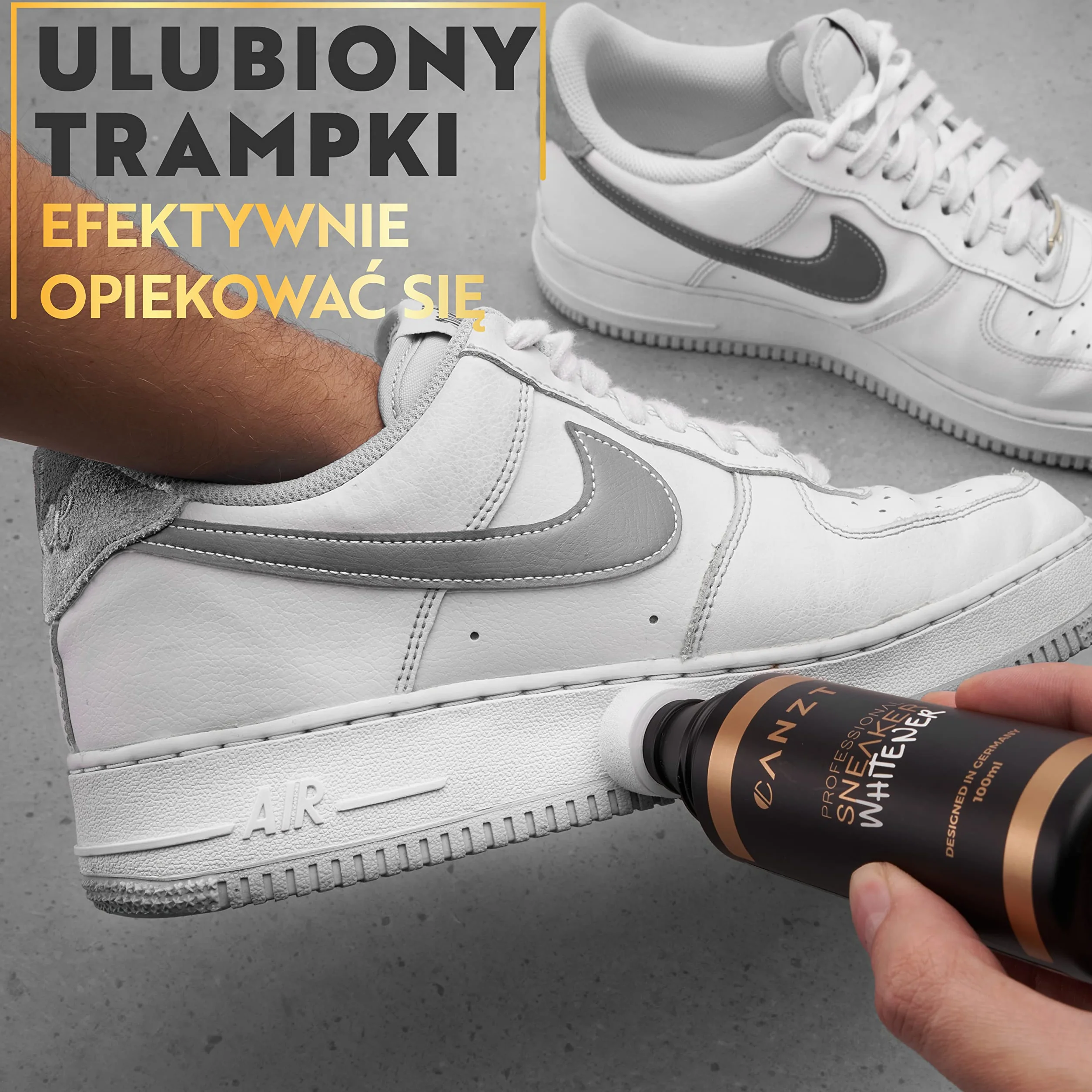 Canzt Sneaker Whitener – Biała pasta do butów sportowych i skórzanych – Odnawia kolor białych sneakersów i podeszw – 100 ml do pielęgnacji obuwia