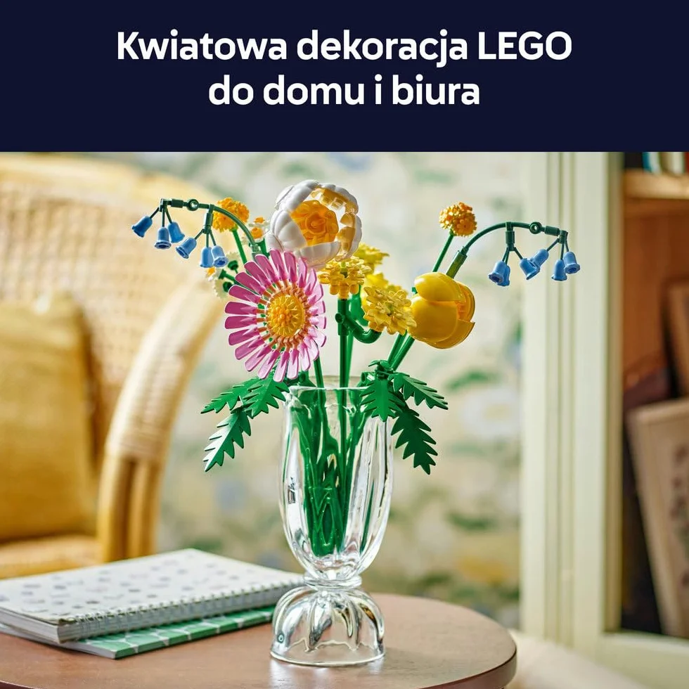 LEGO Mały słoneczny bukiet, zabawka dla dziecka do zbudowania, zestaw konstrukcyjny dla 9-latka i prezent dla chłopców i dziewczynek, dekoracja wiosenna, ozdoba ze sztucznych kwiatów 10347