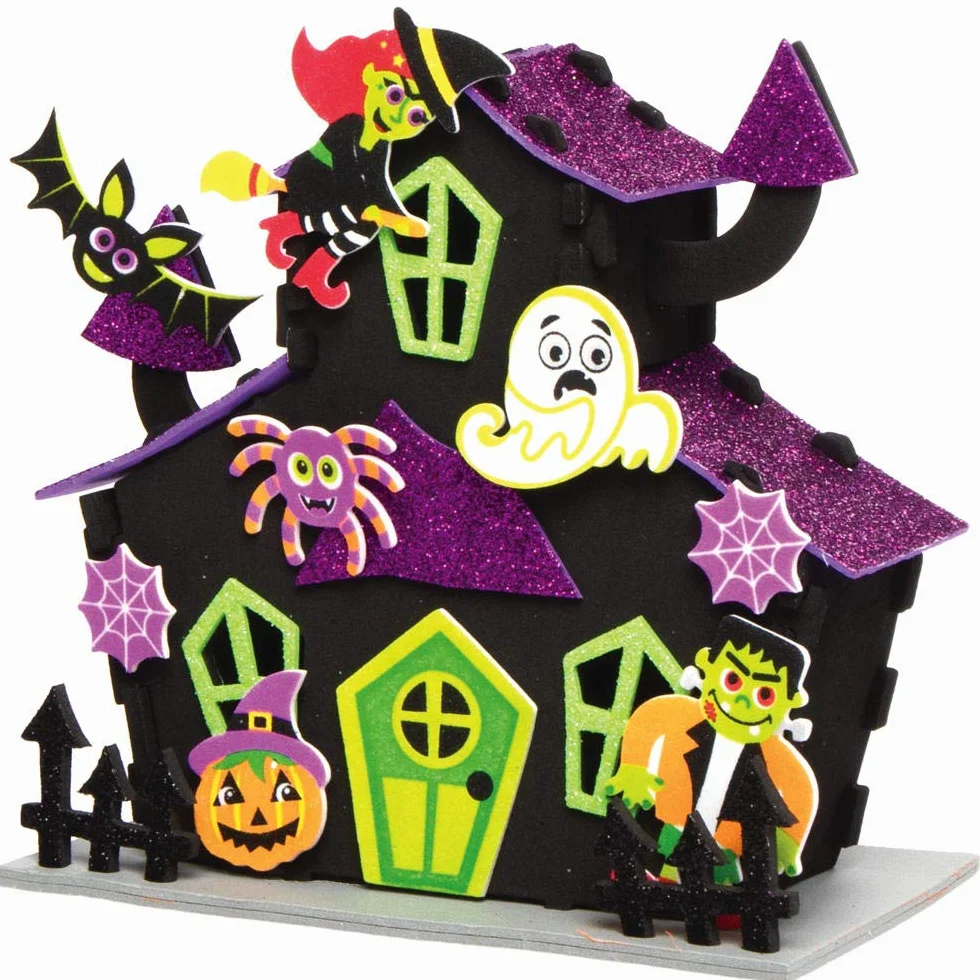 Baker Ross AX257 Halloween nawiedzony dom zestawy - zestaw 2 szt., do dekoracji na Halloween, sztuki i rzemiosła, prezentów i zajęć imprezowych