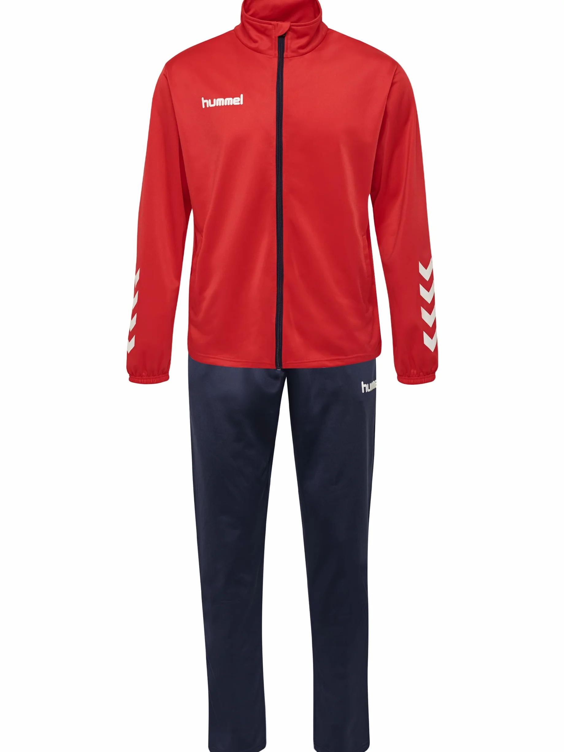 hummel Męski zestaw Promo Poly Track Suit, TRUE RED/MARINE, M EU