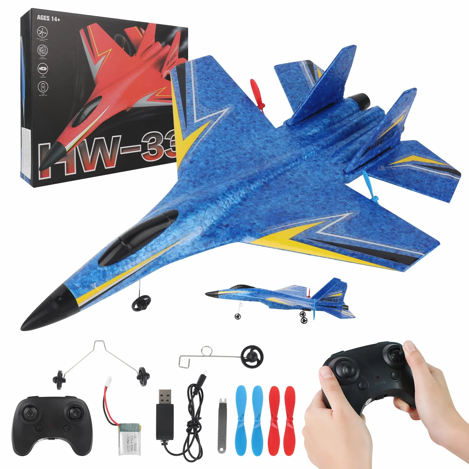 LUFEIS F-22 Zdalnie Sterowany Samolot, 2,4 GHz, 2-Kanałowy Model z Systemem Żyroskopowym Xpilot dla Początkujących