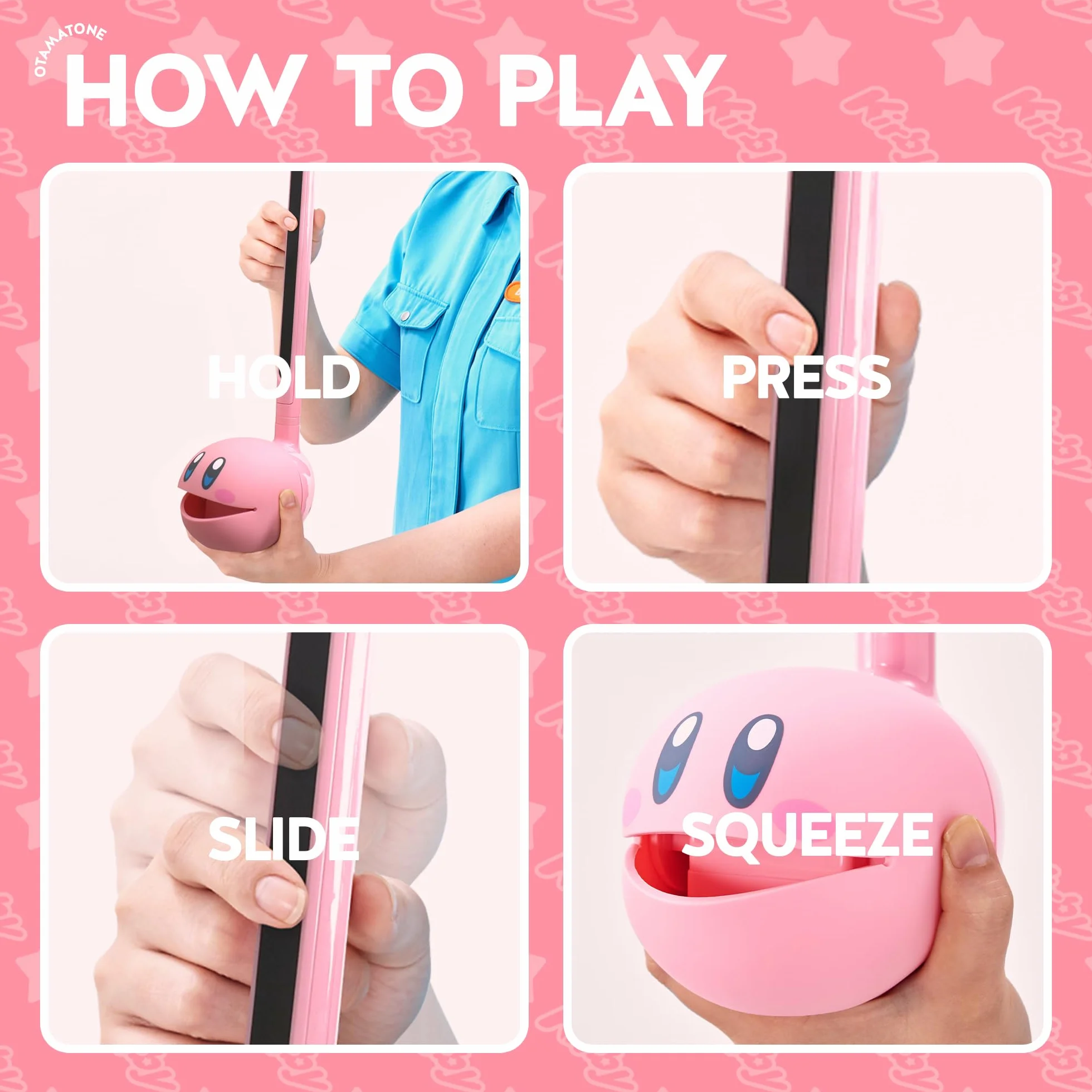 Otamatone Deluxe Kirby Japoński elektroniczny instrument muzyczny, przenośny, wrażliwy na dotyk, cyfrowy muzyczny syntezator, zabawa dla dzieci i dorosłych, na urodziny, świąteczne zabawki do grania