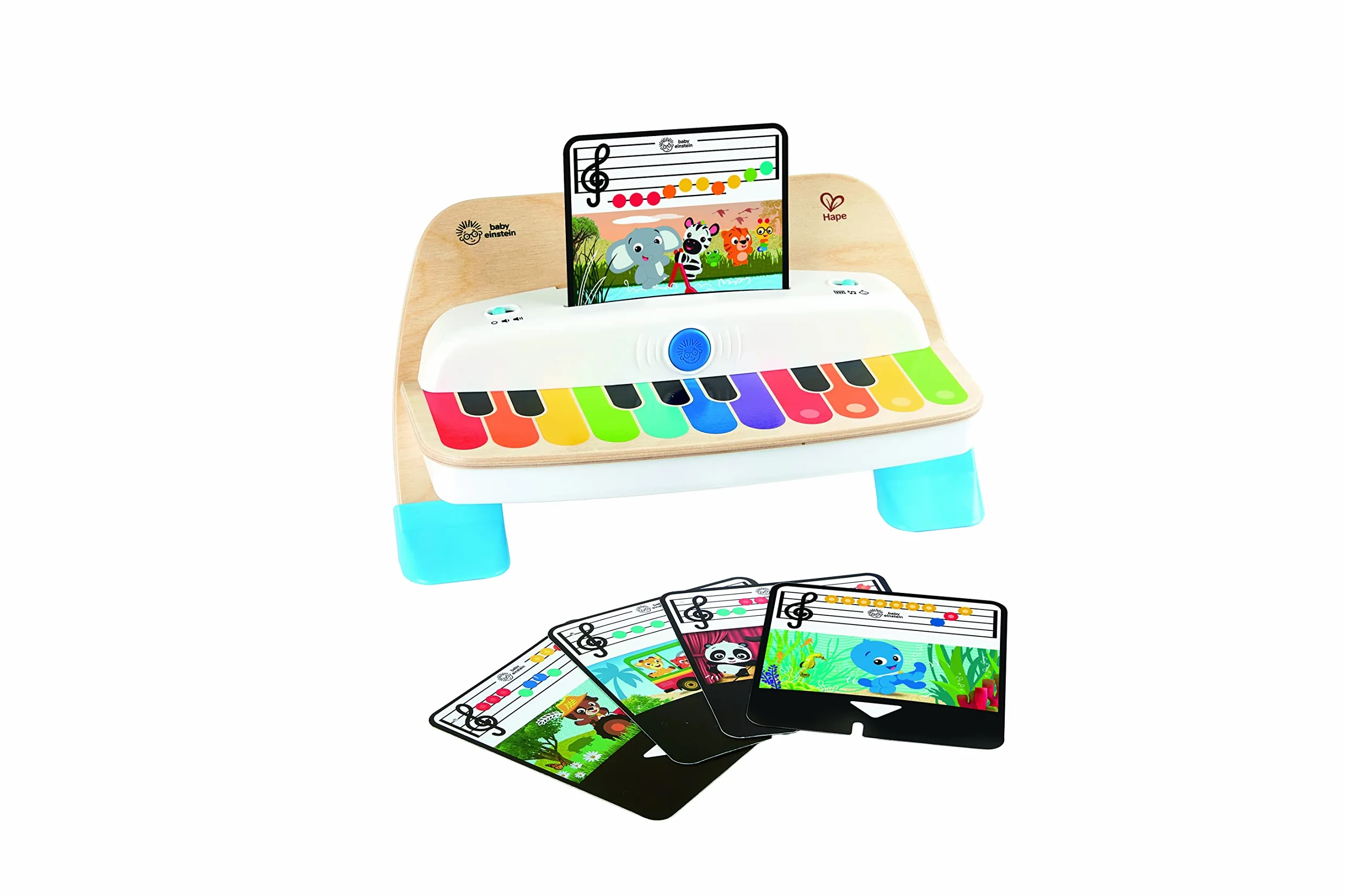 Hape Baby Einstein Magic Touch 6 miesięcy i więcej maluch dziecko 11-klawiszowy drewniany fortepian gra muzyczna zabawka