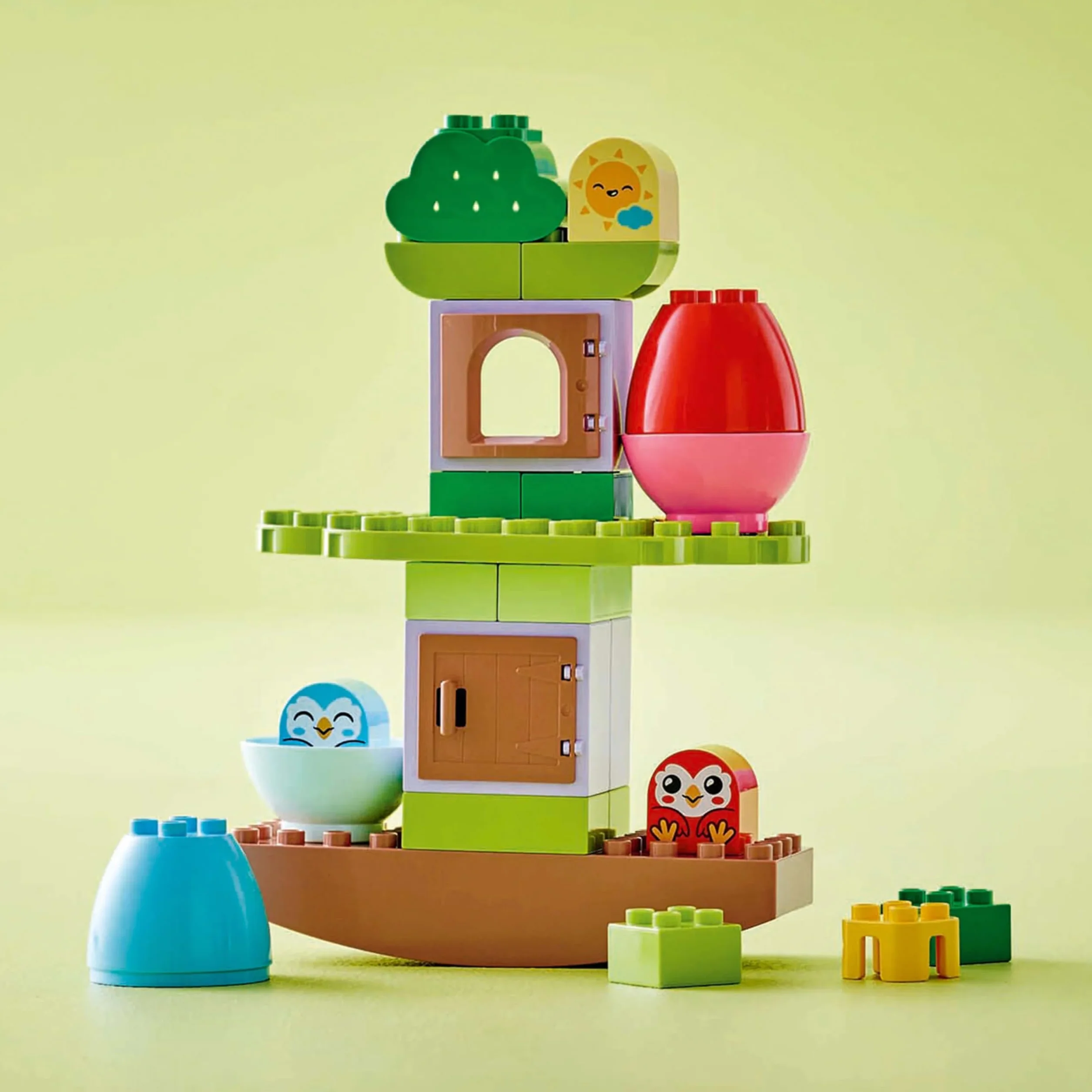 LEGO DUPLO Moje Pierwsze Balansujące Drzewko, Edukacyjna Zabawka dla Dziecka z Domkiem na Drzewie i 2 Figurkami Ptaków, Kreatywny Pomysł na Prezent na Roczek dla Dziewczynki i Chłopca, 10440
