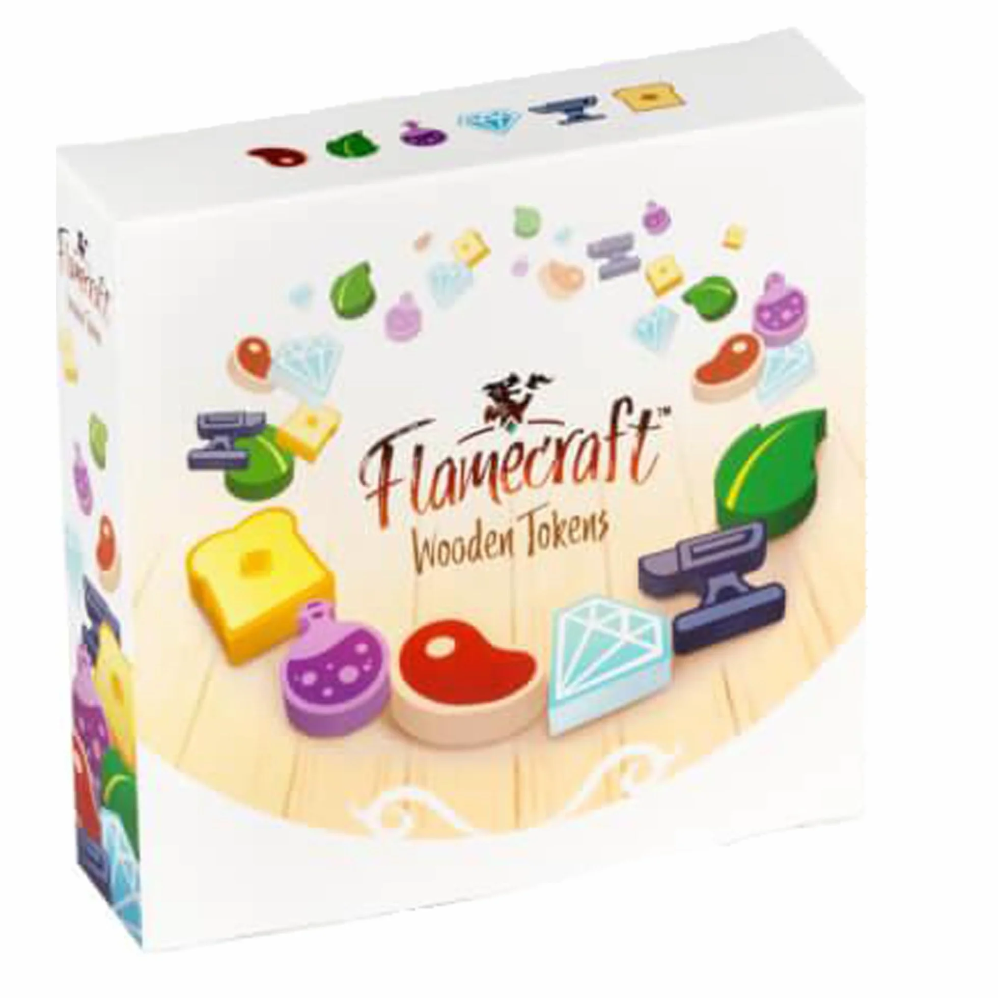 Lucky Duck Games Flamecraft drewniane zasoby do gier planszowych (seria 2) - luksusowe malowane żetony, zestaw 210 żetonów, produkty z nadrukiem sitodrukowym