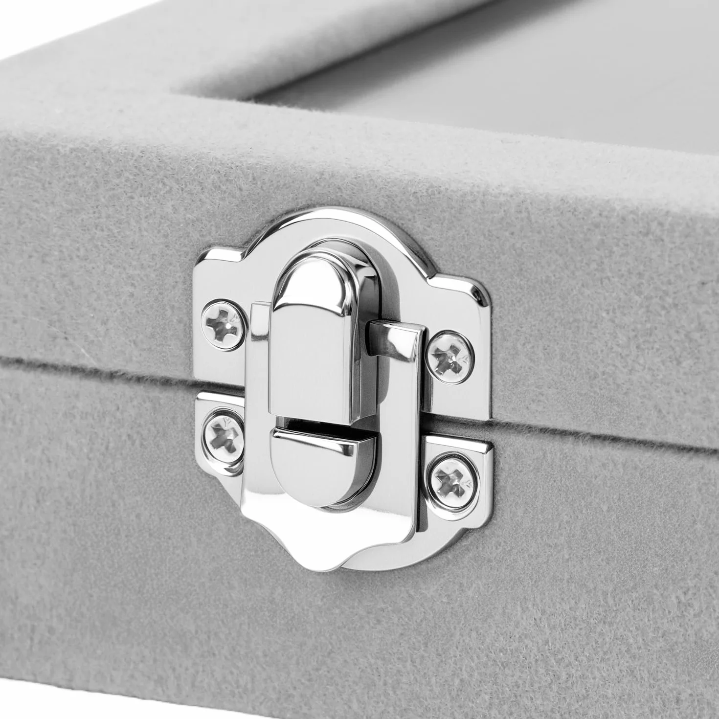 QWORK® Aksamitne pudełko na biżuterię, pudełko na kolczyki z przezroczystą pokrywą, z przezroczystą pokrywką, do przechowywania w podróży i w domu