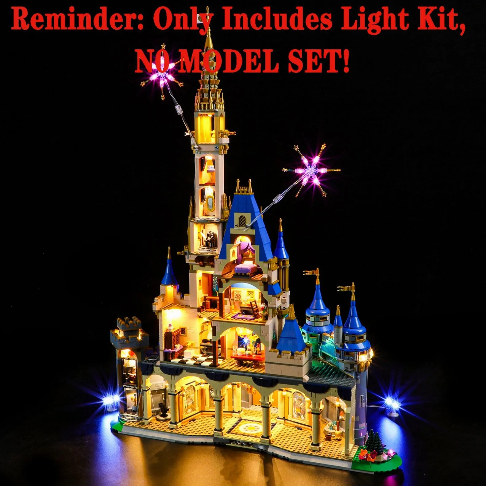 Zestaw oświetlenia LED kompatybilny z modelem 43222 Disney Castle Disney Building Blocks - zestaw modeli nie jest dołączony