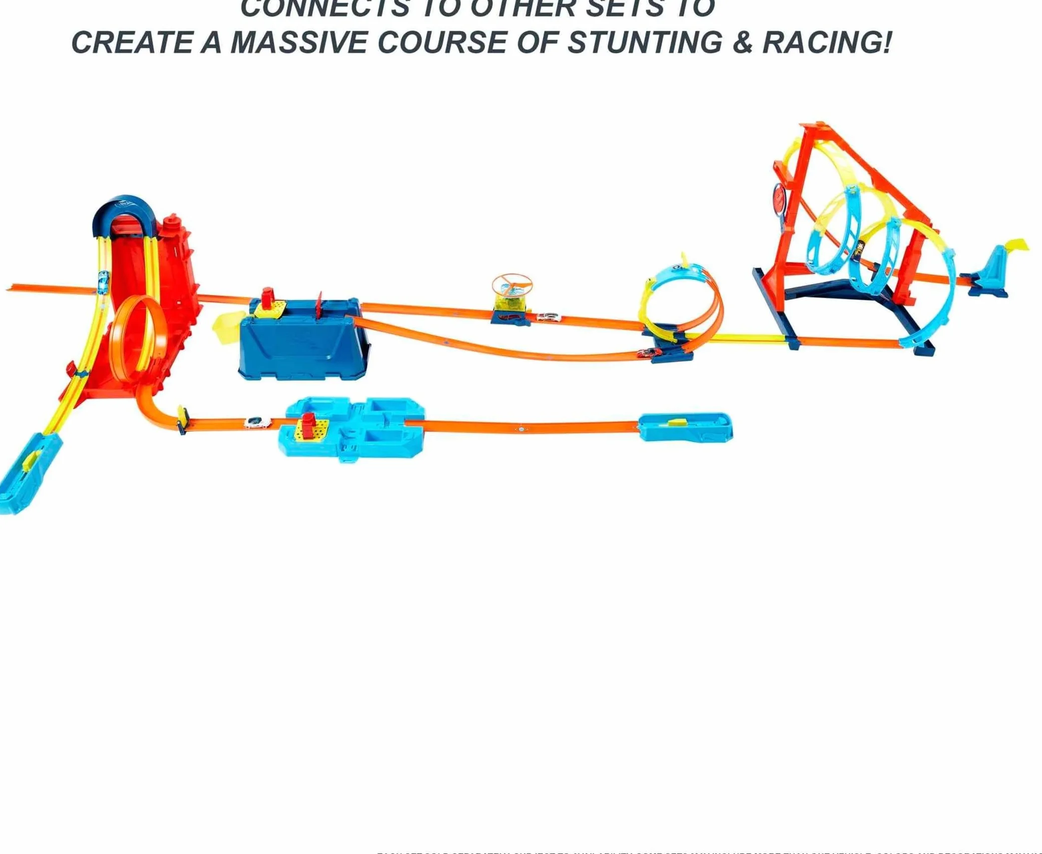 Hot Wheels Fuel Can Stunt Box Track Builder Unlimited Zestaw do Zabawy, Pomarańczowy/Żółty, Od 6 lat