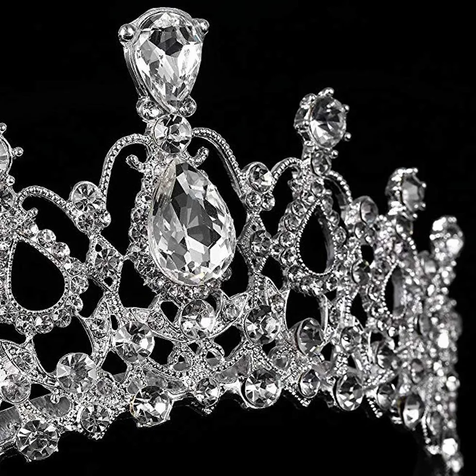 Kryształowa korona tiara, tiara z grzebieniem z kryształu górskiego, na konkursy ślubne, studniówki, imprezy księżniczki, korona urodzinowa