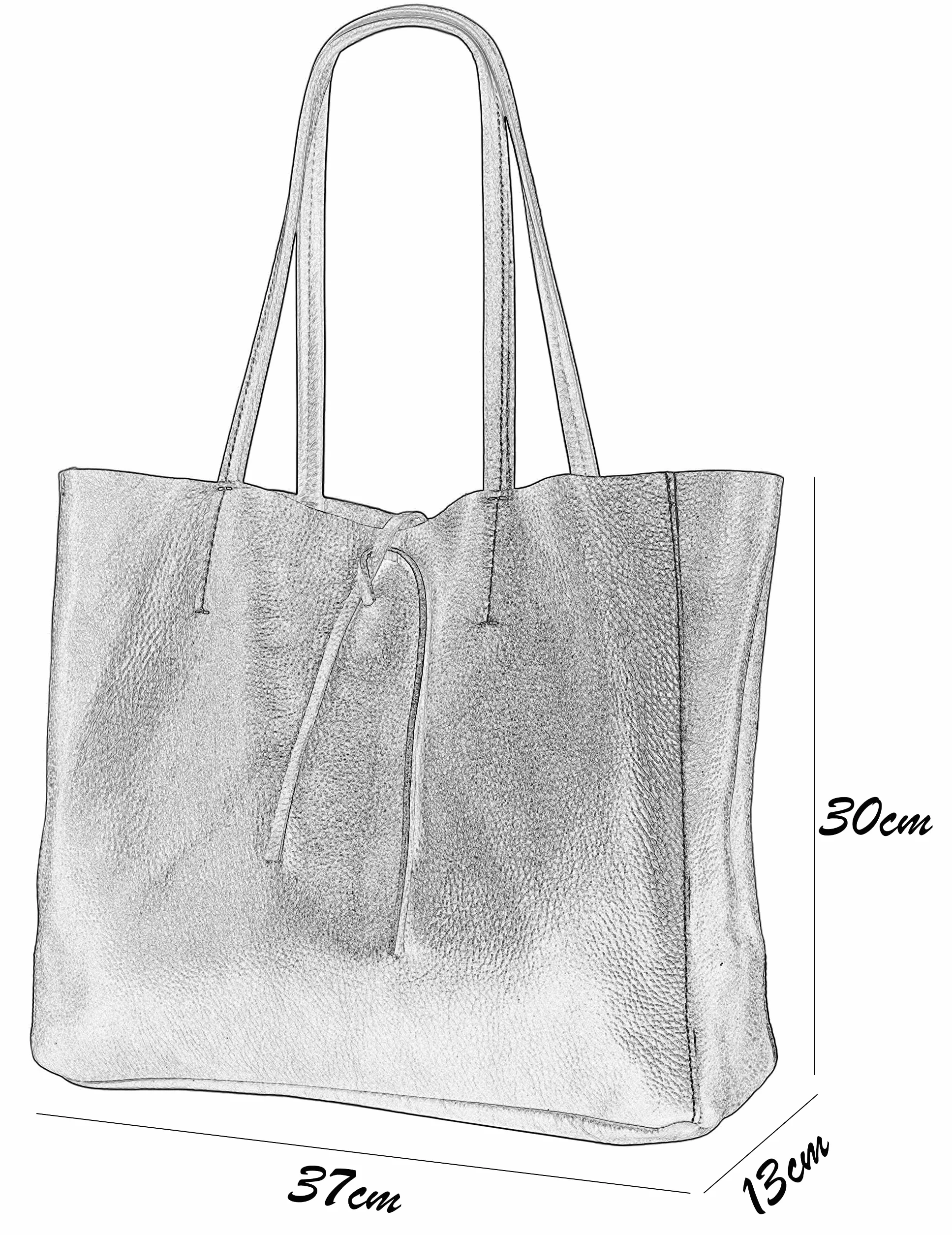 SH Leder ® Damska torba na zakupy z prawdziwej skóry bydlęcej w formacie poziomym z kieszenią wewnętrzną w wielu kolorach torba na ramię torba z uchwytem 30 x 37 cm Maja G514