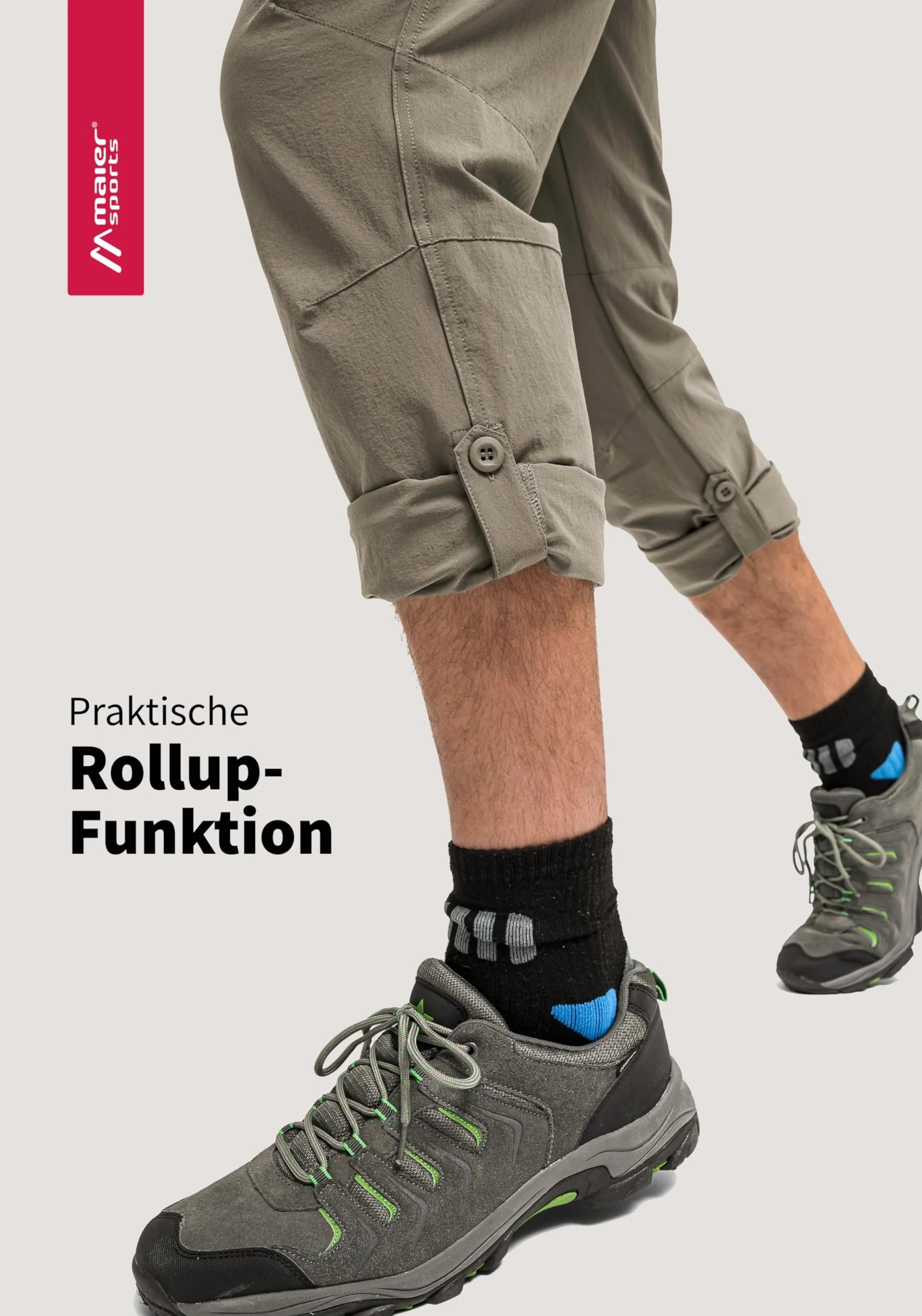 Maier Sports Męskie spodnie trekkingowe Roll-up Nil