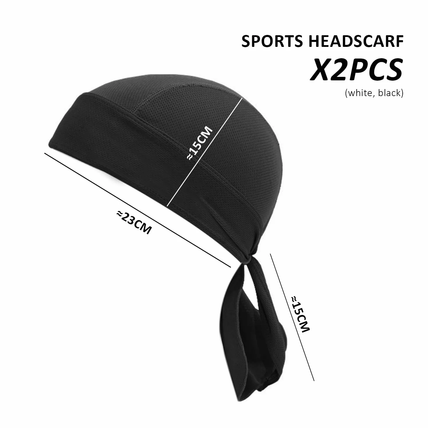 Bandana, czarna bandana, sportowa bandana, damska męska bandana, czapka motocyklowa, potochłannicze bandany, bandana piracka, kostium dzikiego faceta, odpowiedni do cosplay i rowerzysty, czarny