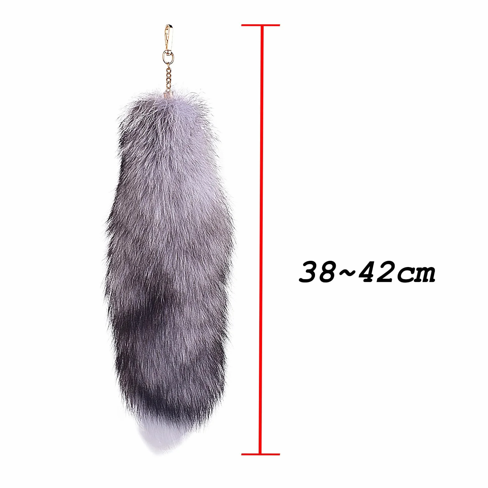 Fox Tail 16 cali Therian lisi ogon Furry Black, 7, Einheitsgröße