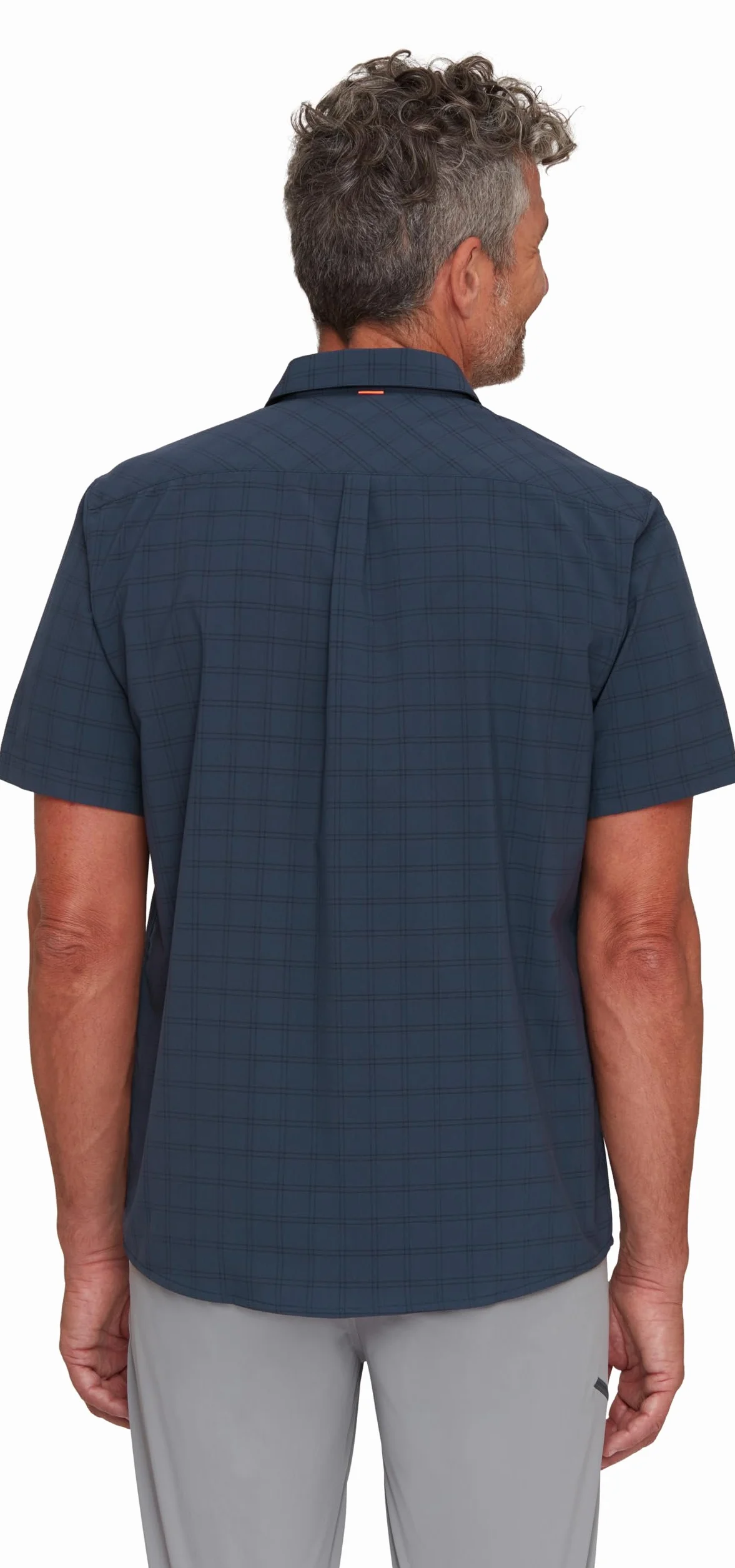 Mammut Lenni Shirt Men – Koszula Trekkingowa Męska | Krótki Rękaw, Ochrona UV, Szybkoschnąca i Oddychająca | Rozmiar M, Granatowy-czarny