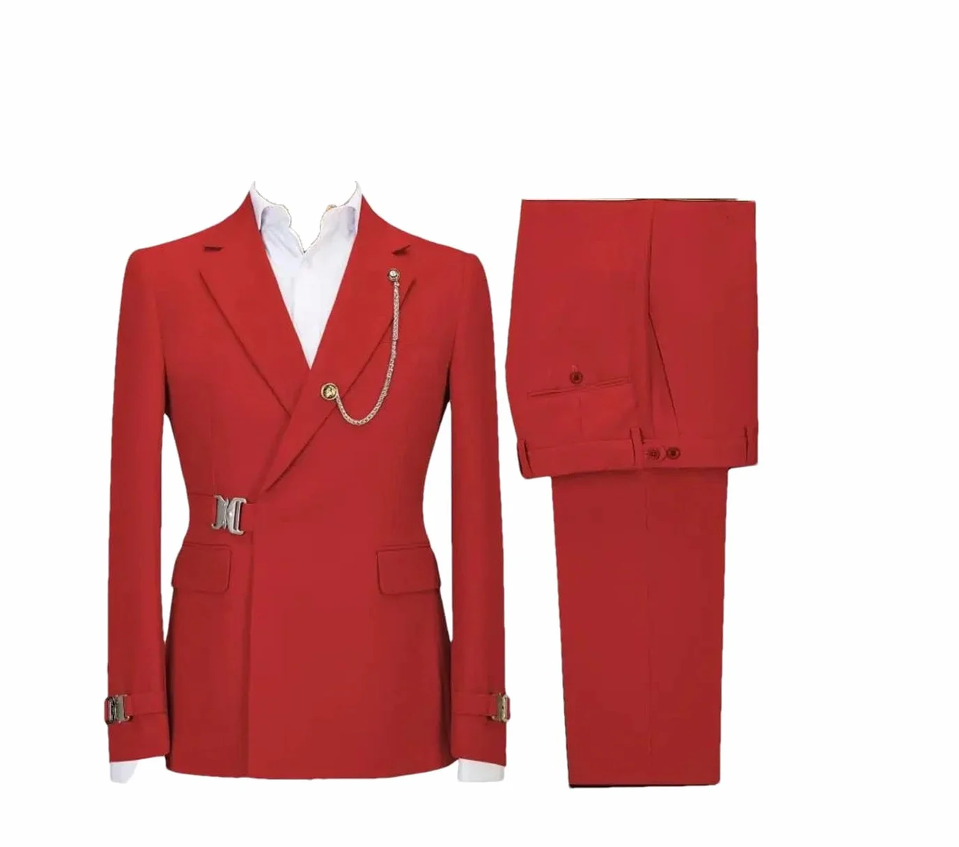 Męskie 2-częściowe garnitury marynarka spodnie impreza ślub slim fit kostium