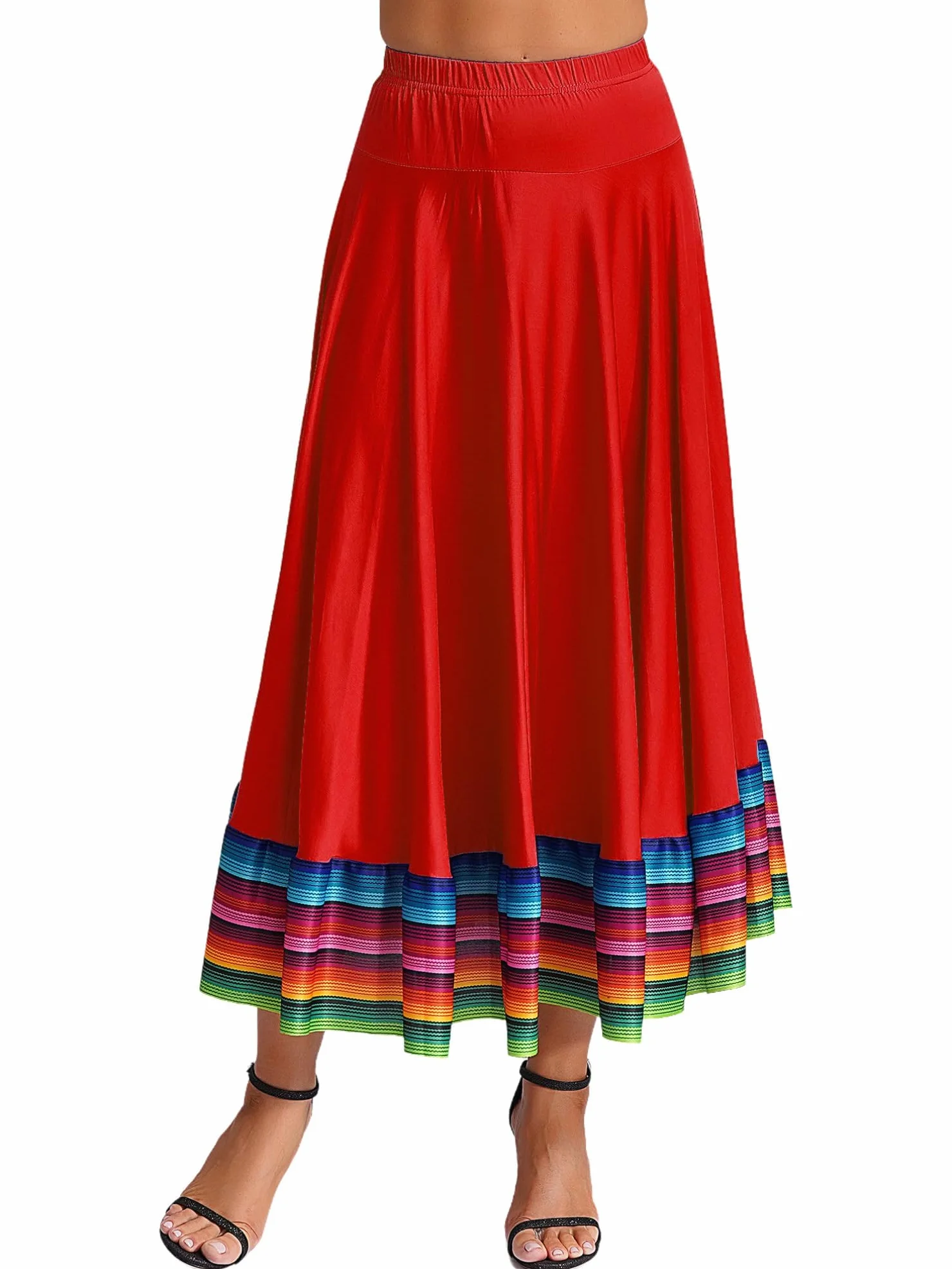 Damskie spódnice do tańca folklorystycznego hiszpański folklorystyczny meksykański flamenco pełne koło kostium