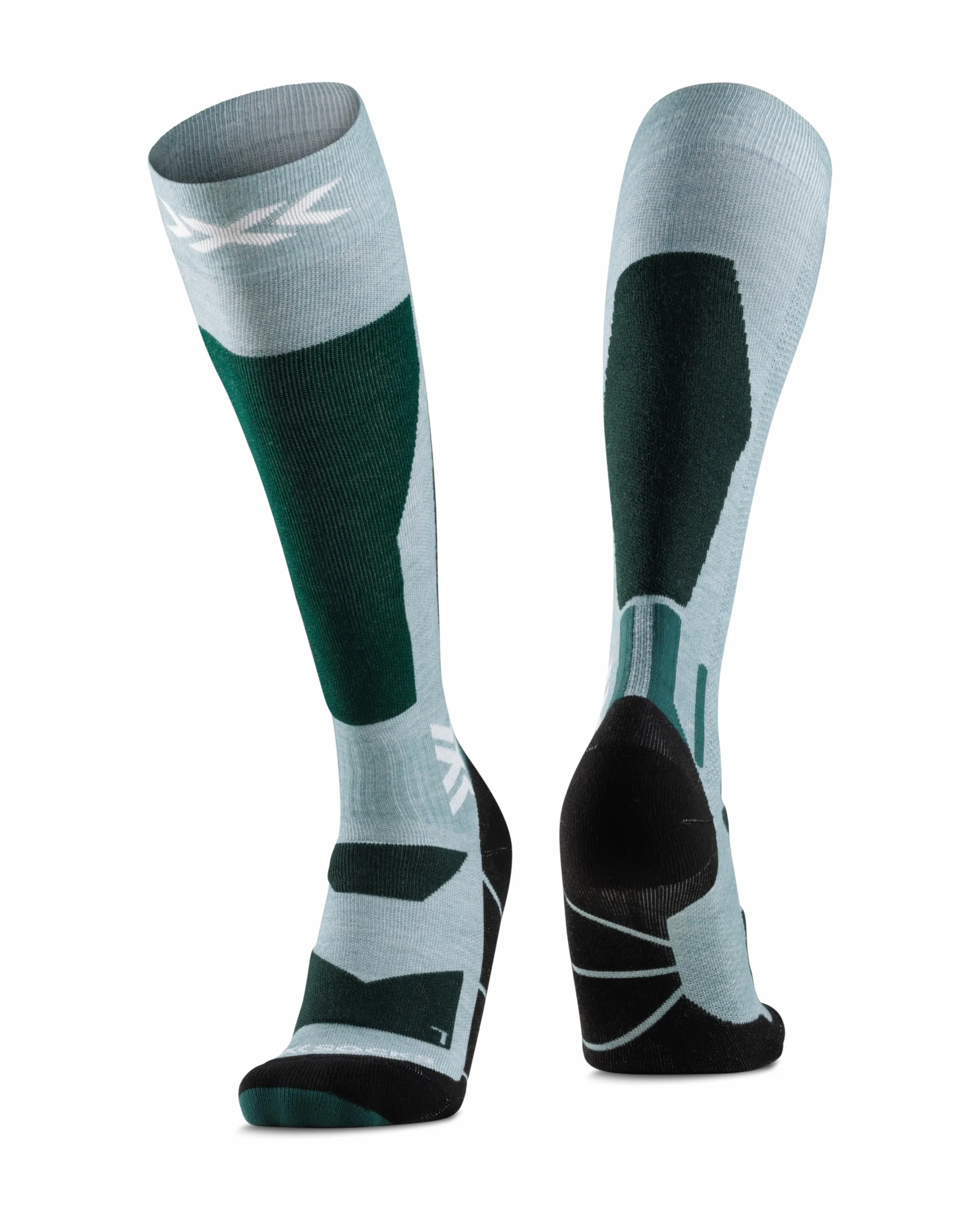 X-Socks Snowboard Discover OTC - wysokowydajne skarpety snowboardowe z bandażem O-Ring - najwyższy komfort i wsparcie podczas jazdy na snowboardzie - Sage Green/English Lawn, 39-41