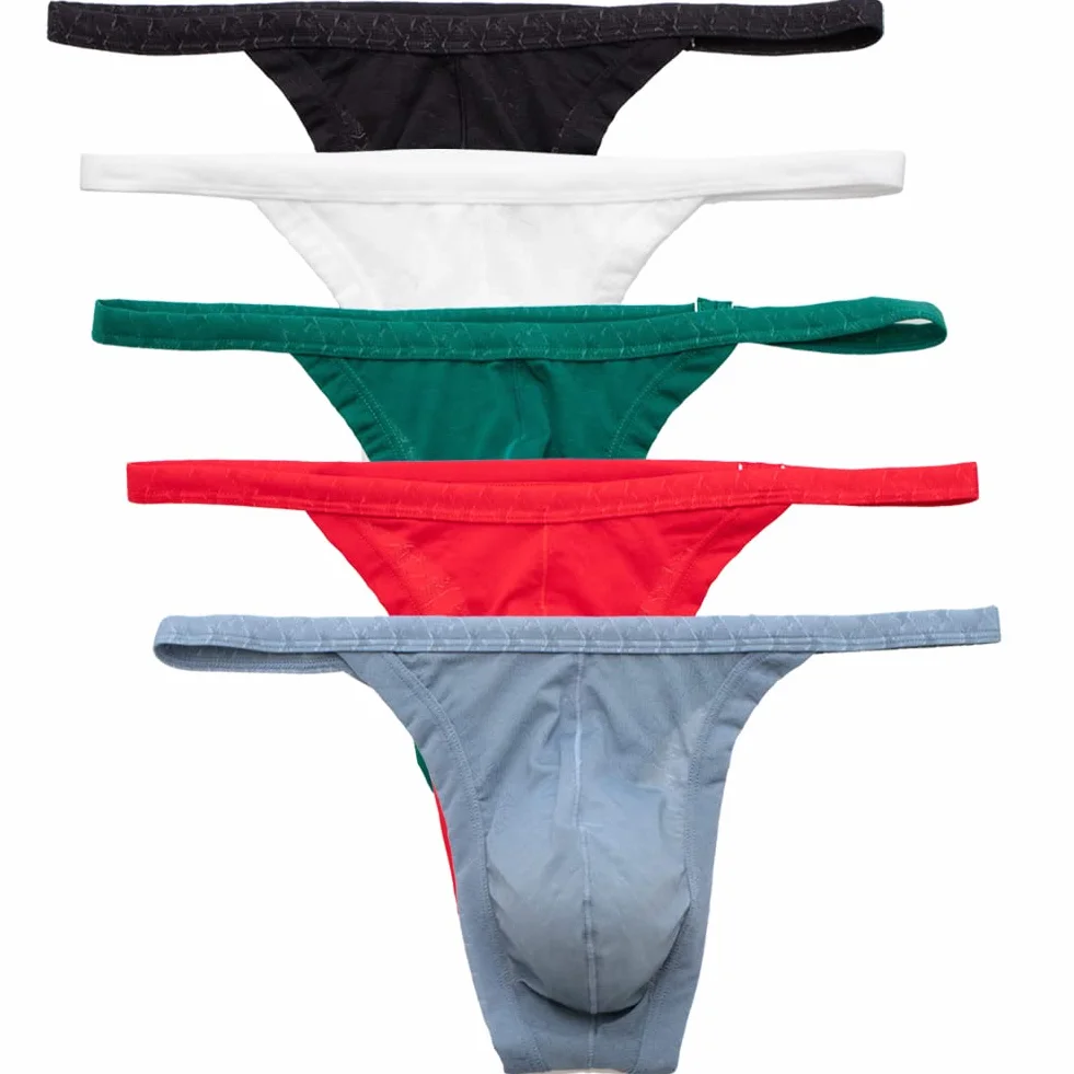 Summer Code Męskie stringi w paski z mikrofibry stretch zestaw bielizny