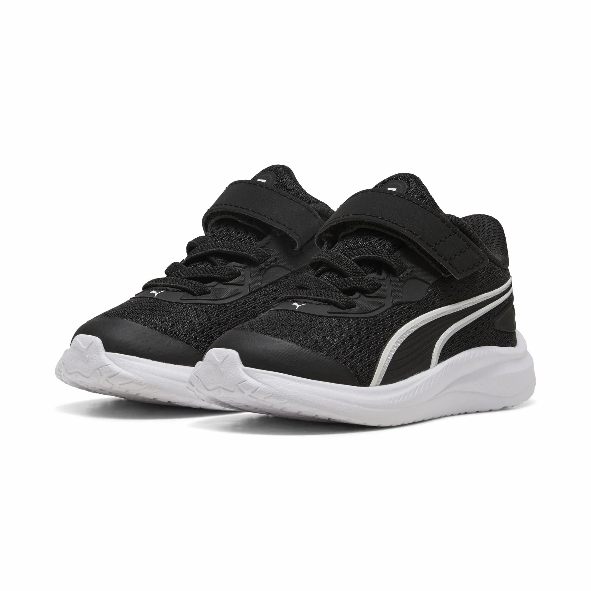 PUMA Unisex Baby Skyrocket 2 AC+ INF trampki, czarno-białe srebro, 4,5 UK dziecko, Puma Czarny PUMA Biały PUMA Srebrny, 4.5 UK