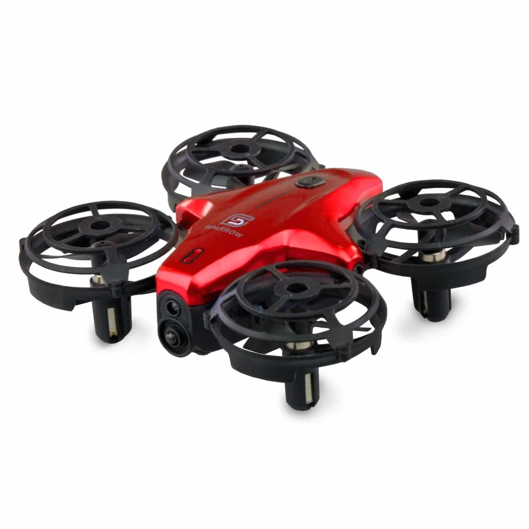 Amewi 25324 Sparrow mini dron z czujnikami sterowania, czerwony