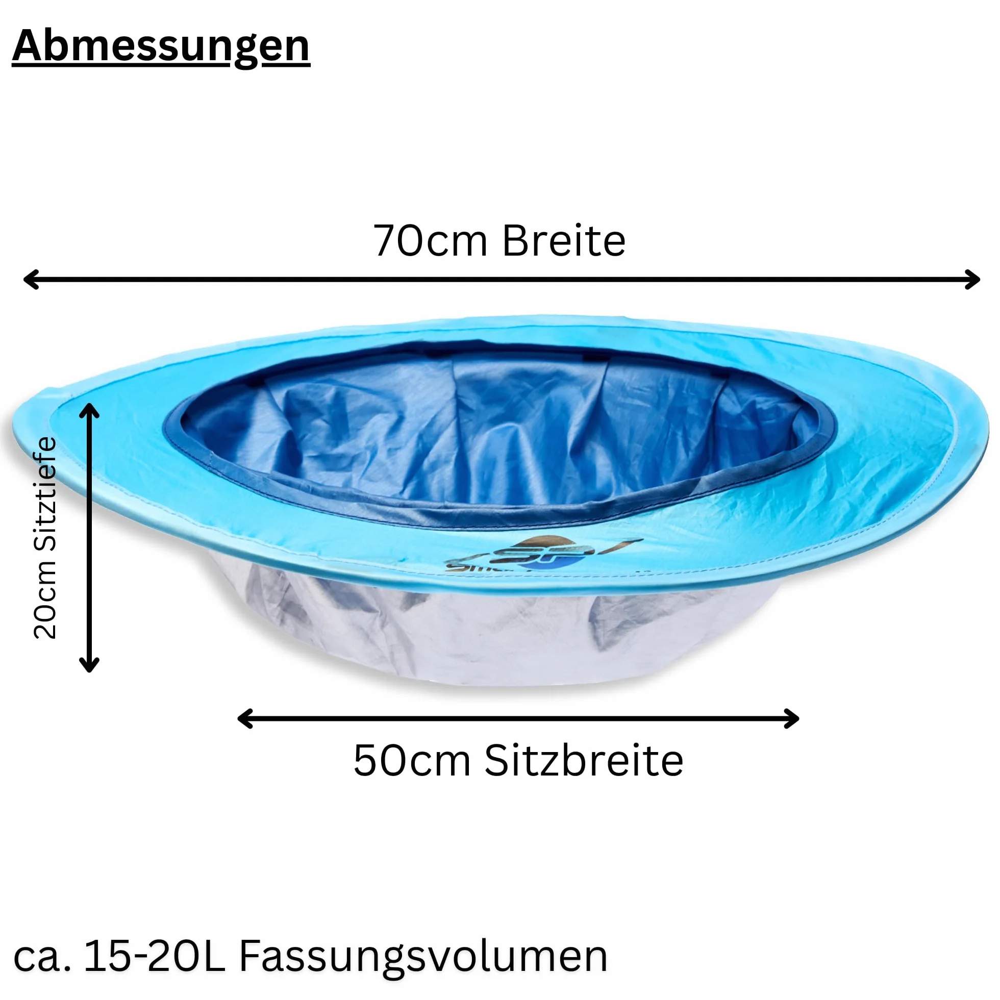 Smart-Planet Pop Up basen na plażę, niebieski, 70 x 70 cm, 20 x 50 cm (wys. x szer.), brodzik, odporny na rozerwanie, basen z torbą do noszenia