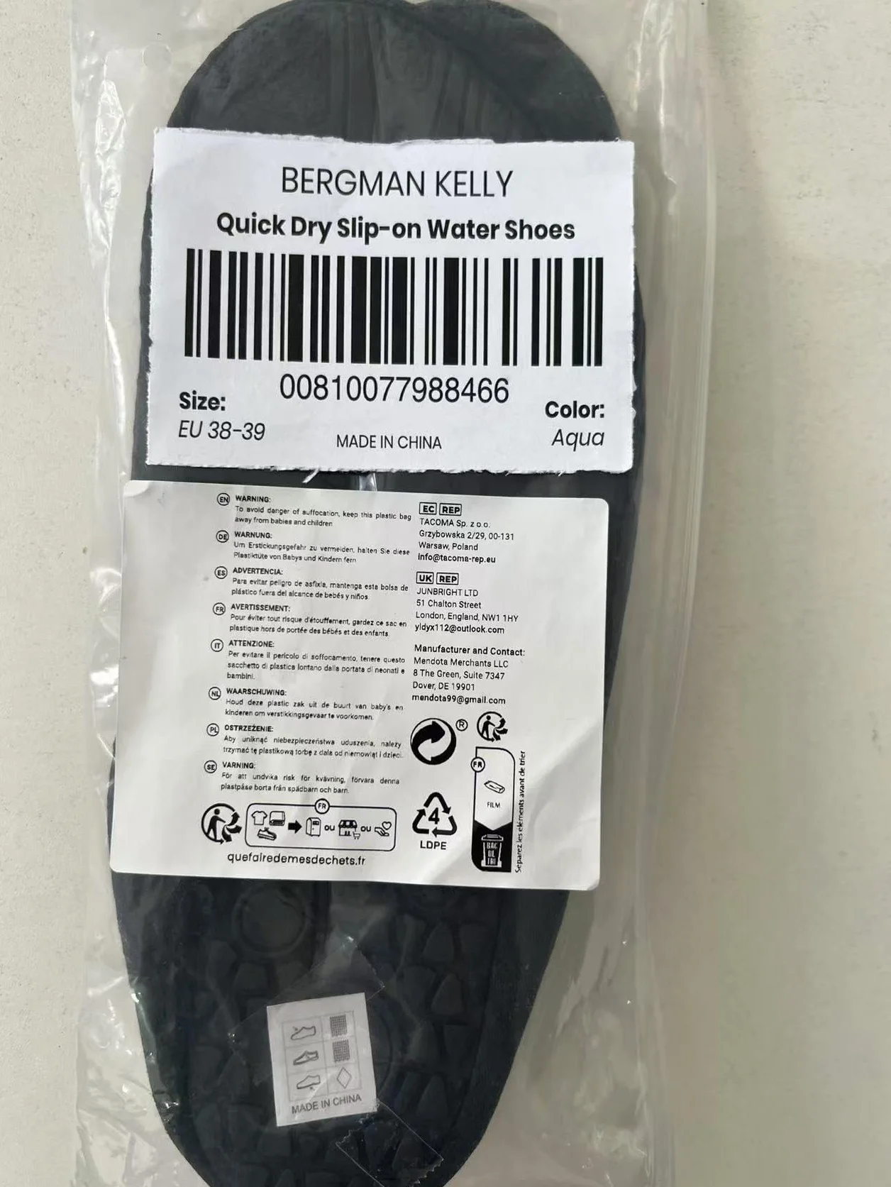 Bergman Kelly - Men's & Women's - Water Shoes - Multiple Sizes - Anti-Slip & Quick Drying Water Socks - Honeycomb Collection