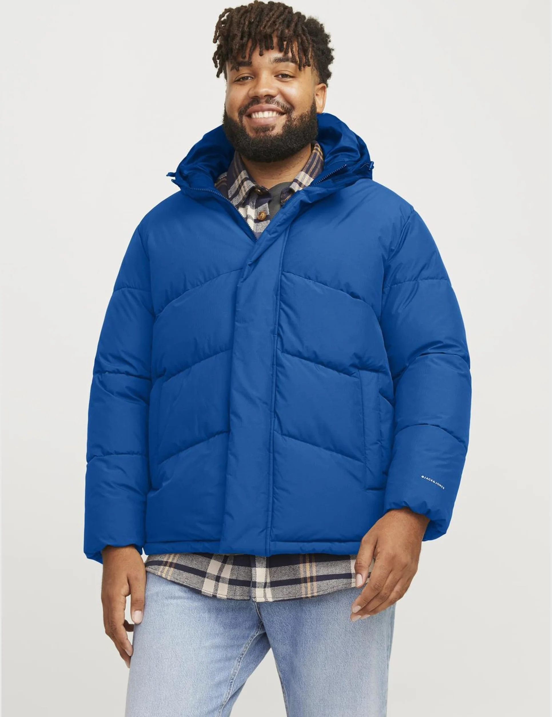 JACK&JONES PLUS Jjworld Męska kurtka pikowana amortyzująca, Niebieski morski, 3XL