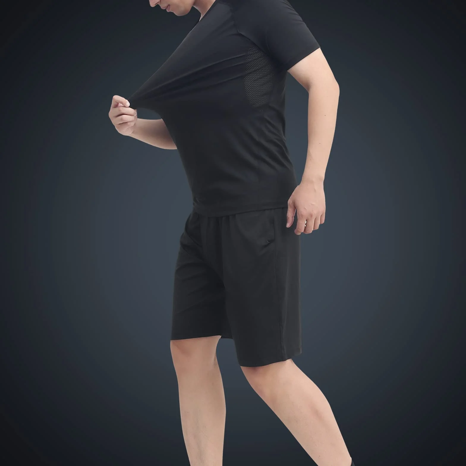 JULY'S SONG Odzież sportowa dla mężczyzn, kompresyjna, zestaw 5 sztuk, odzież fitness, dres treningowy, elastyczna odzież sportowa, na siłownię, do biegania, na zewnątrz