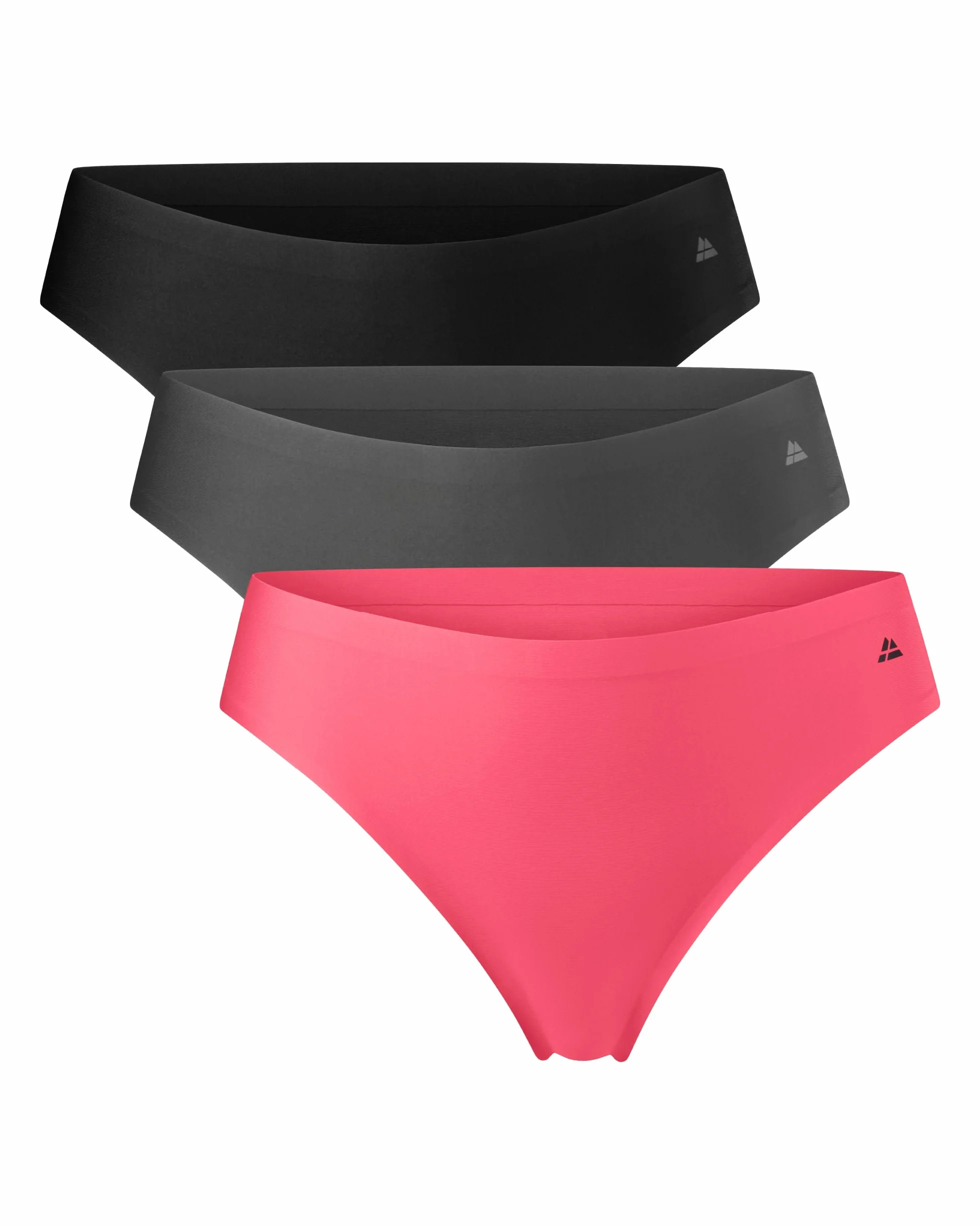 DANISH ENDURANCE Damskie Stringi Sportowe, Nieodznaczająca Się Bielizna, na Siłownię, na Co Dzień, Fitness, Joga, Czarne, Szare, Różowe 3-PACK