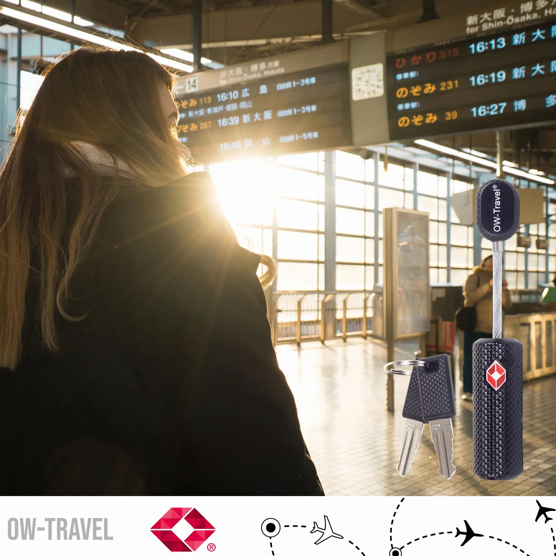 Zatwierdzone przez TSA zamki bagażowe Zamki do walizek OW-Travel Kłódka kablowa z kluczami wykonanymi z wytrzymałego stopu cynku na walizkę, zamek błyskawiczny, bagaż, torbę, walizkę, plecak, szafkę na siłownię, skrzynkę narzędziową