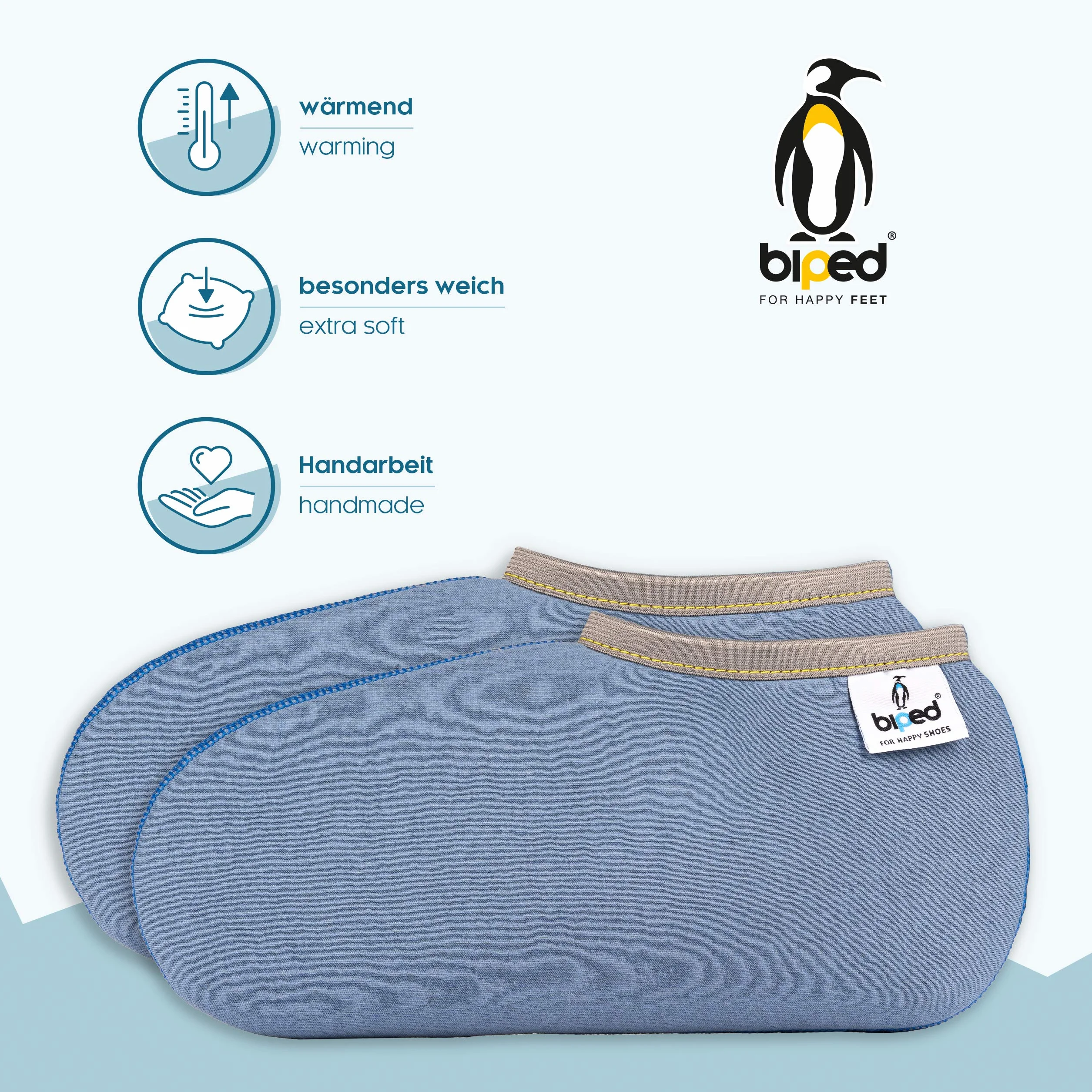 biped ocieplacze do butów PINGUIN – wkłady ocieplające do kaloszy, do stosowania w pracy i w wolnym czasie – stopki zastępujące obuwie domowe – made in Germany – z2743