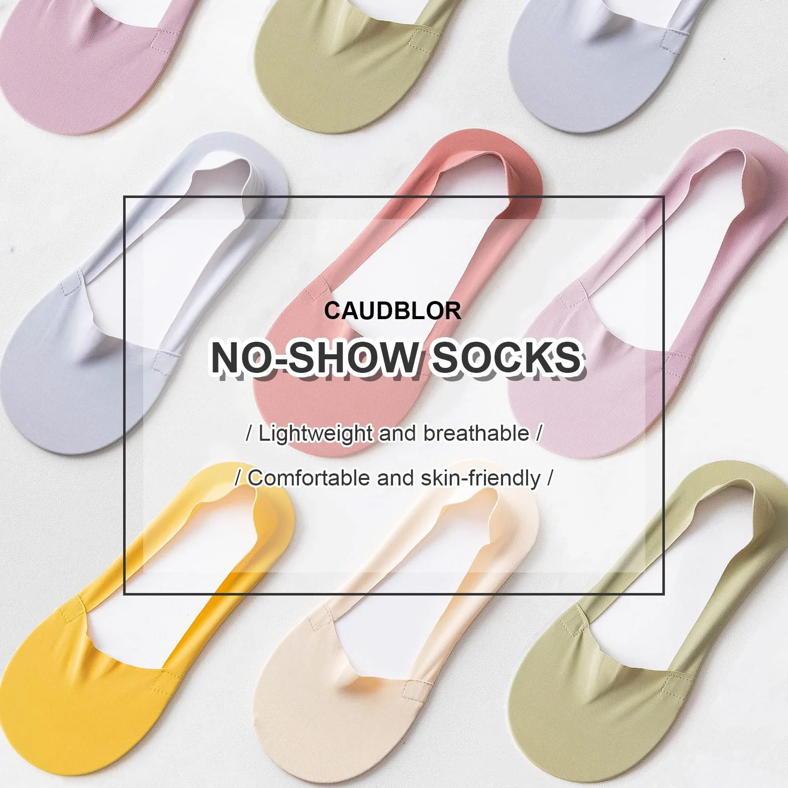 Caudblor 6 par niewidocznych antypoślizgowych damskich krótkich skarpet Low Cut Liners & Ankle Socks Black Gray Nude 4-6 6-8, wielobarwny, 38.5-40.5 EU