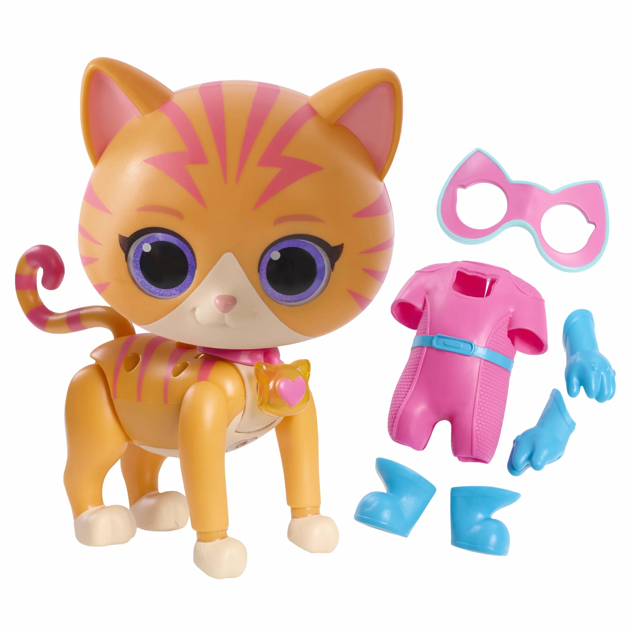 Just Play Disney Junior SuperKitties Cat-Tastic figurka świetlna i przekształcane dźwięki dla dzieci w wieku od 3 lat